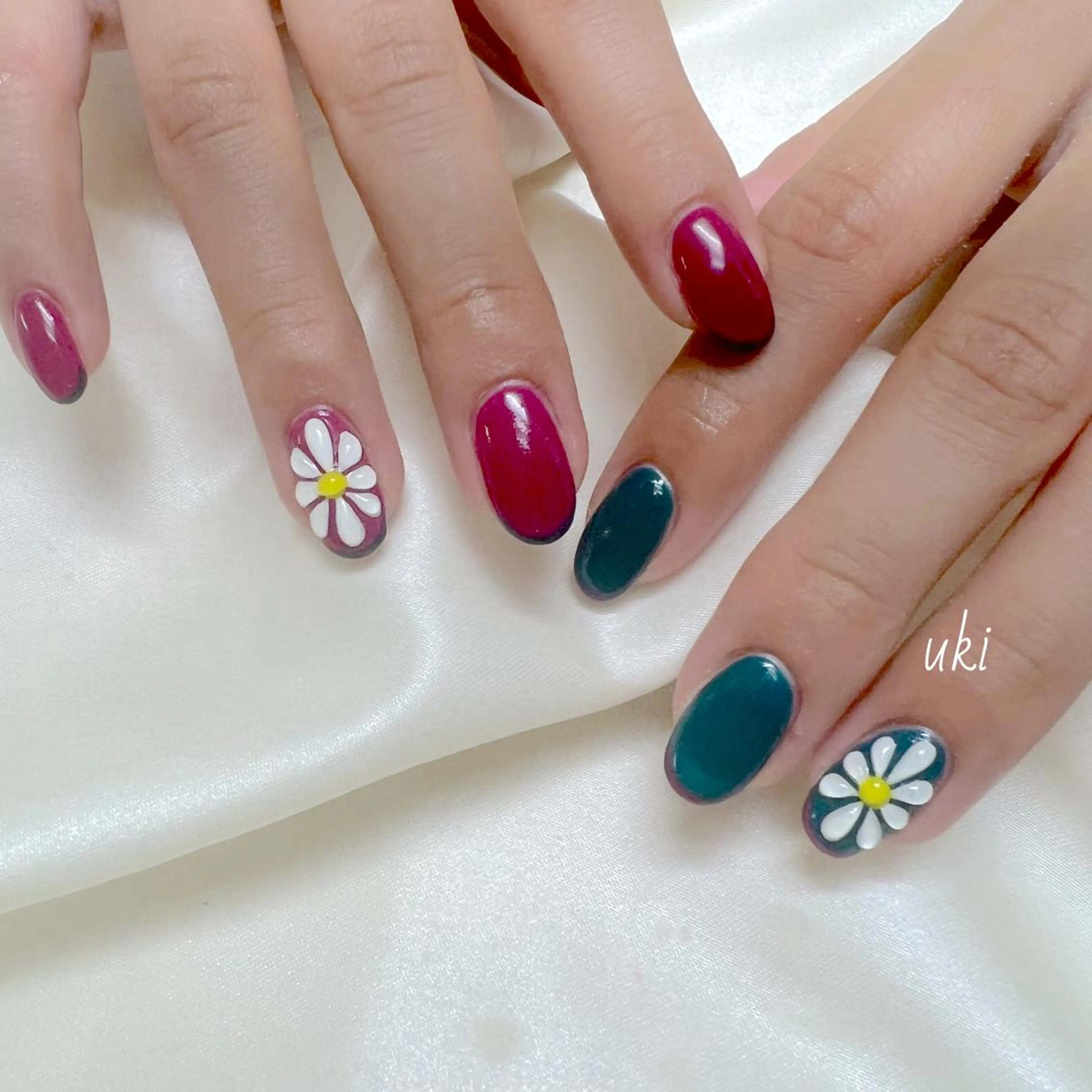 ネイル フレンチネイル ぷっくりネイル ハンドネイル Ameri nail /UKIのネイルデザイン