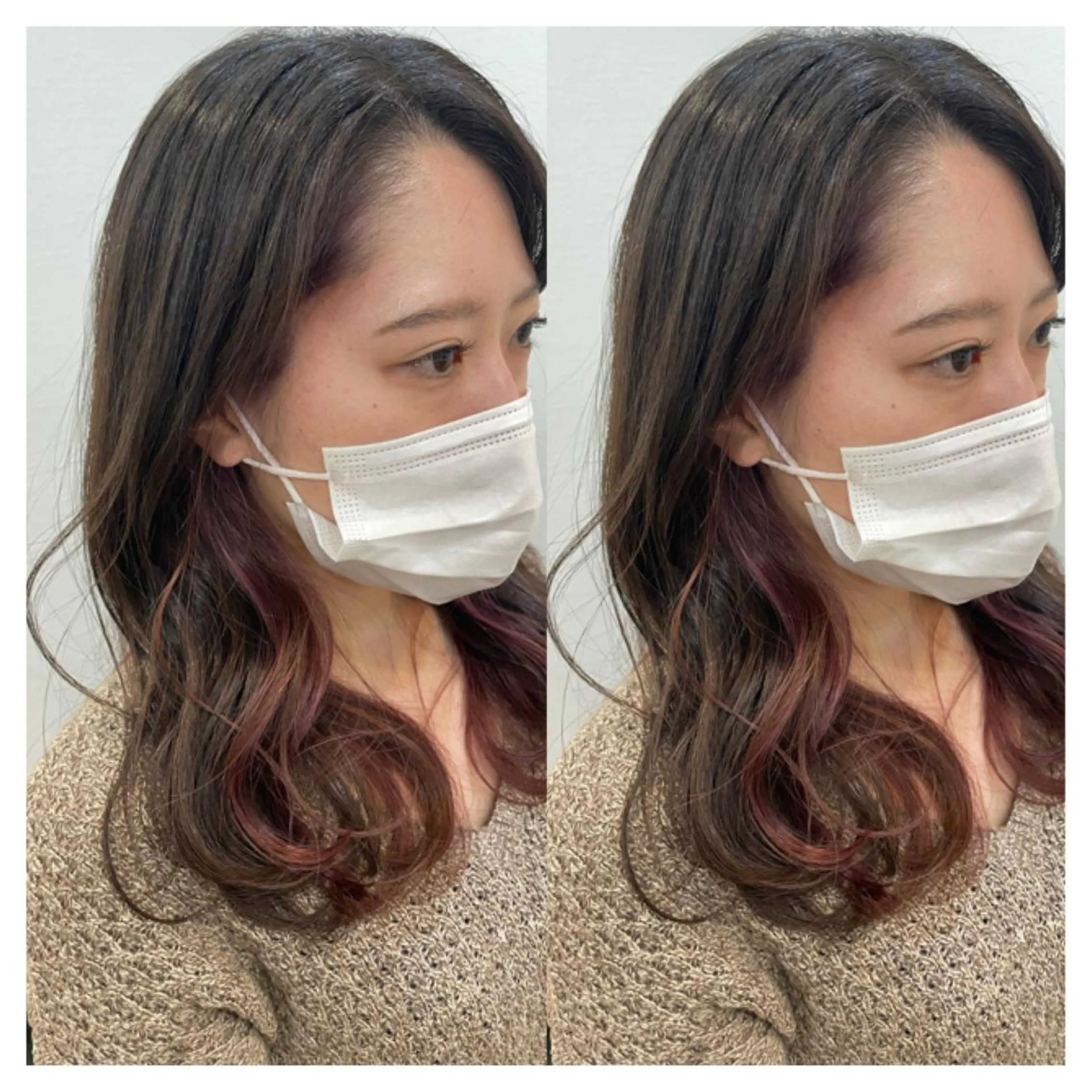 ミディアム カラー カット ヘアカラー トリートメント 村山 茉衣のヘアスタイル