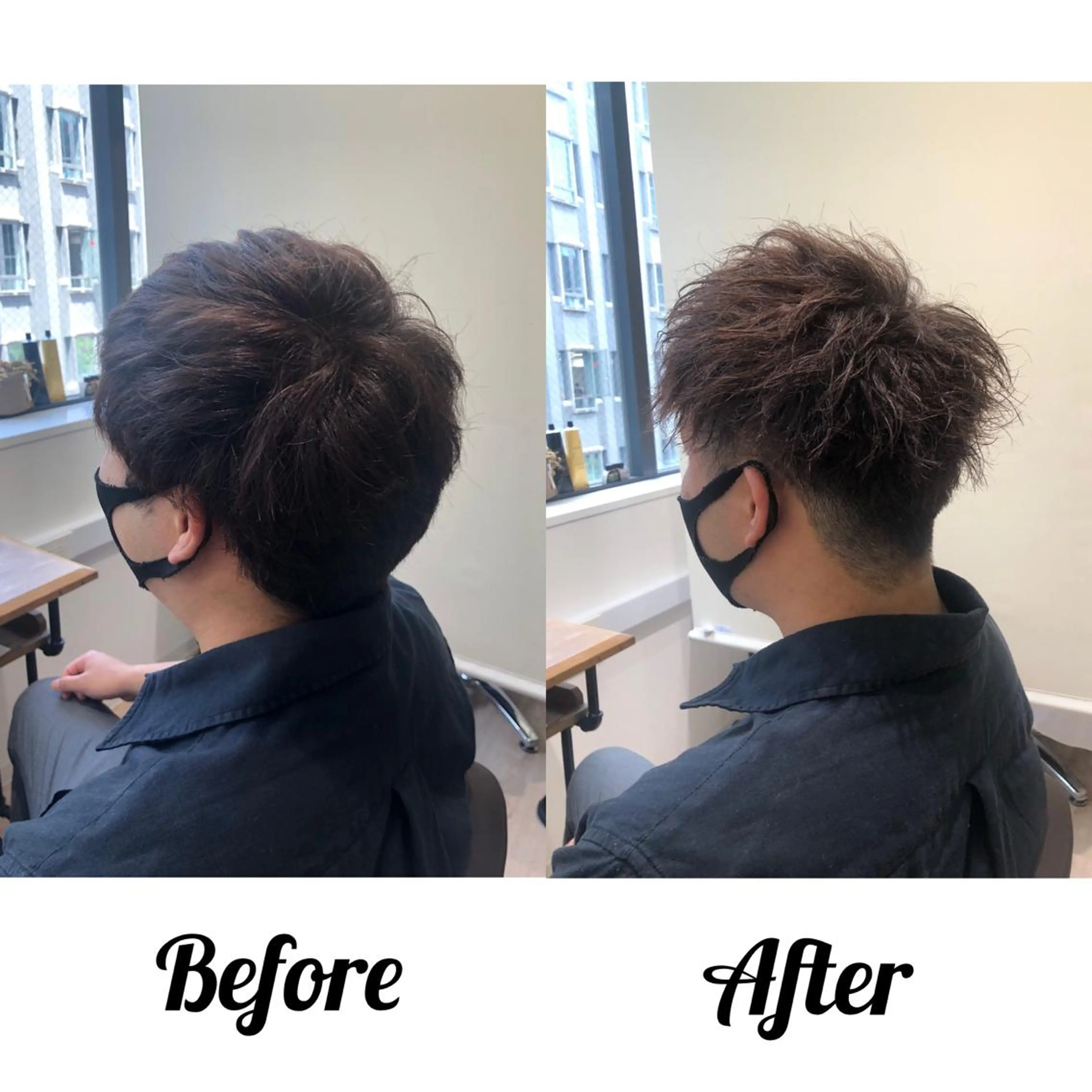 ショート カラー パーマ ヘアアレンジ メンズ キッズ ネイル マツエク・マツパ kiitos所属・関西センターパート メンズモデル募集のヘアスタイル