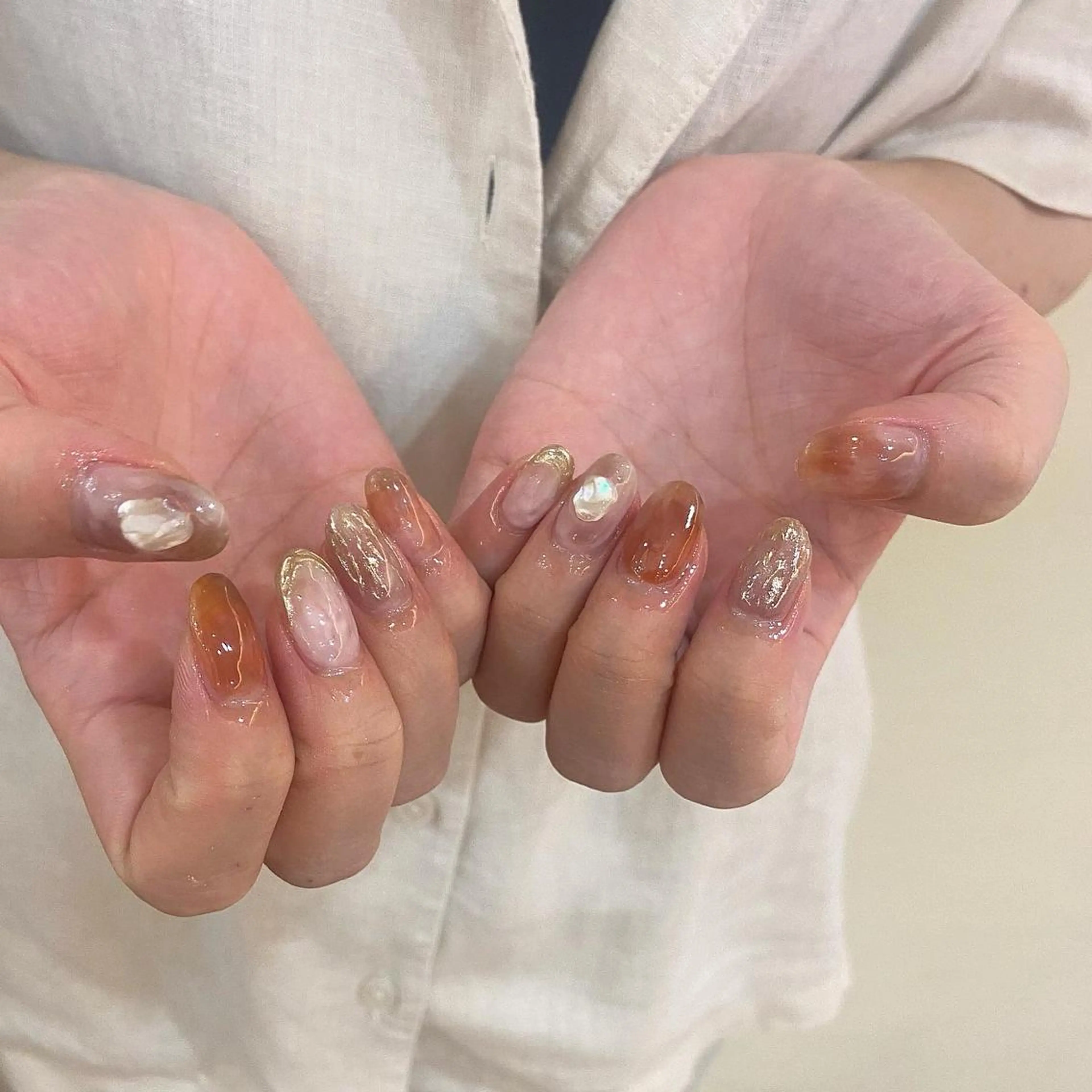 ネイル 𝕄𝕚𝕪𝕦🤍 自由が丘⌇パラジェルのネイルデザイン