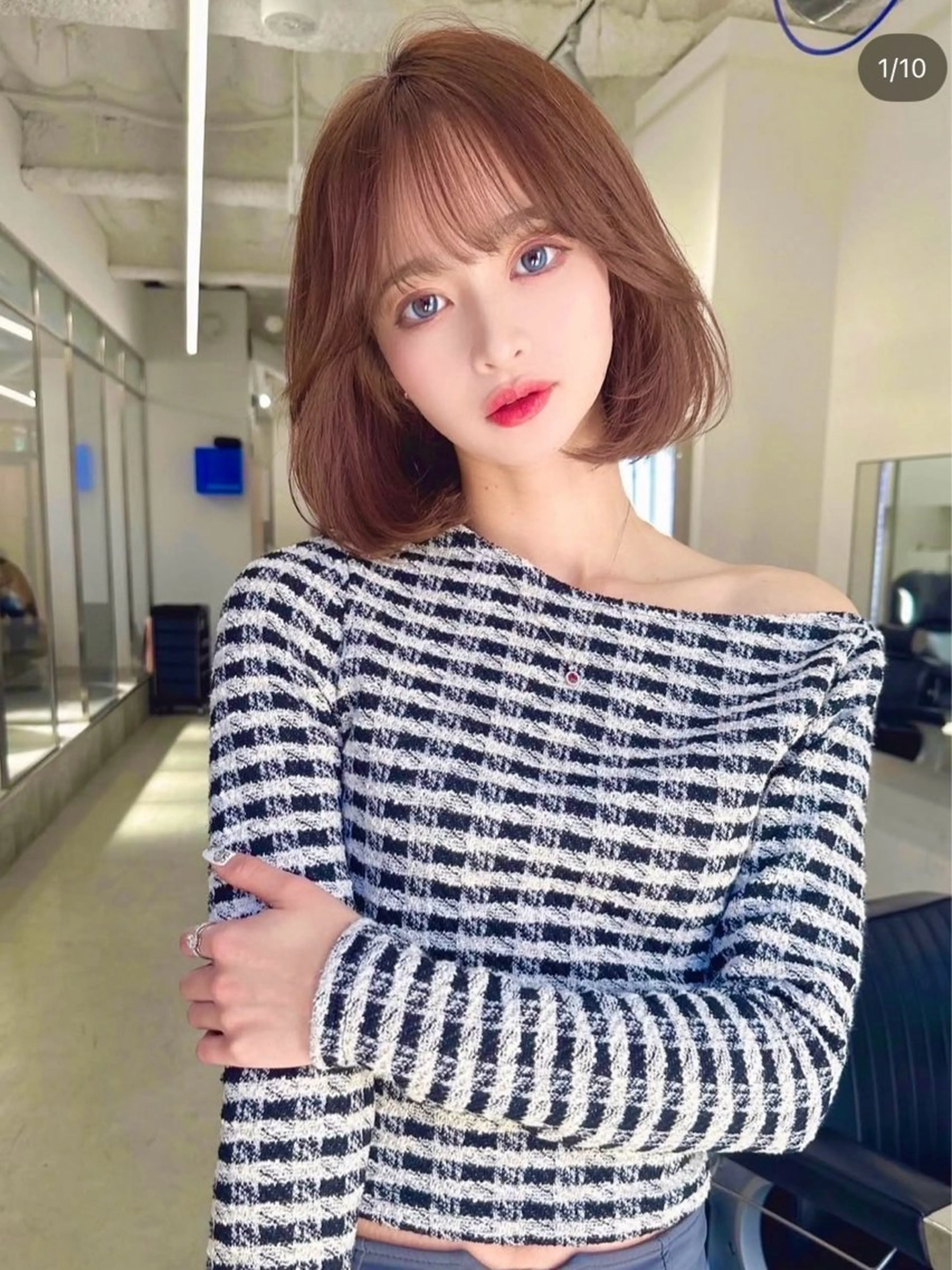 ショート カラー カット ヘアカラー トリートメント レイヤー/韓国 ハイトーン興津史弥のヘアスタイル