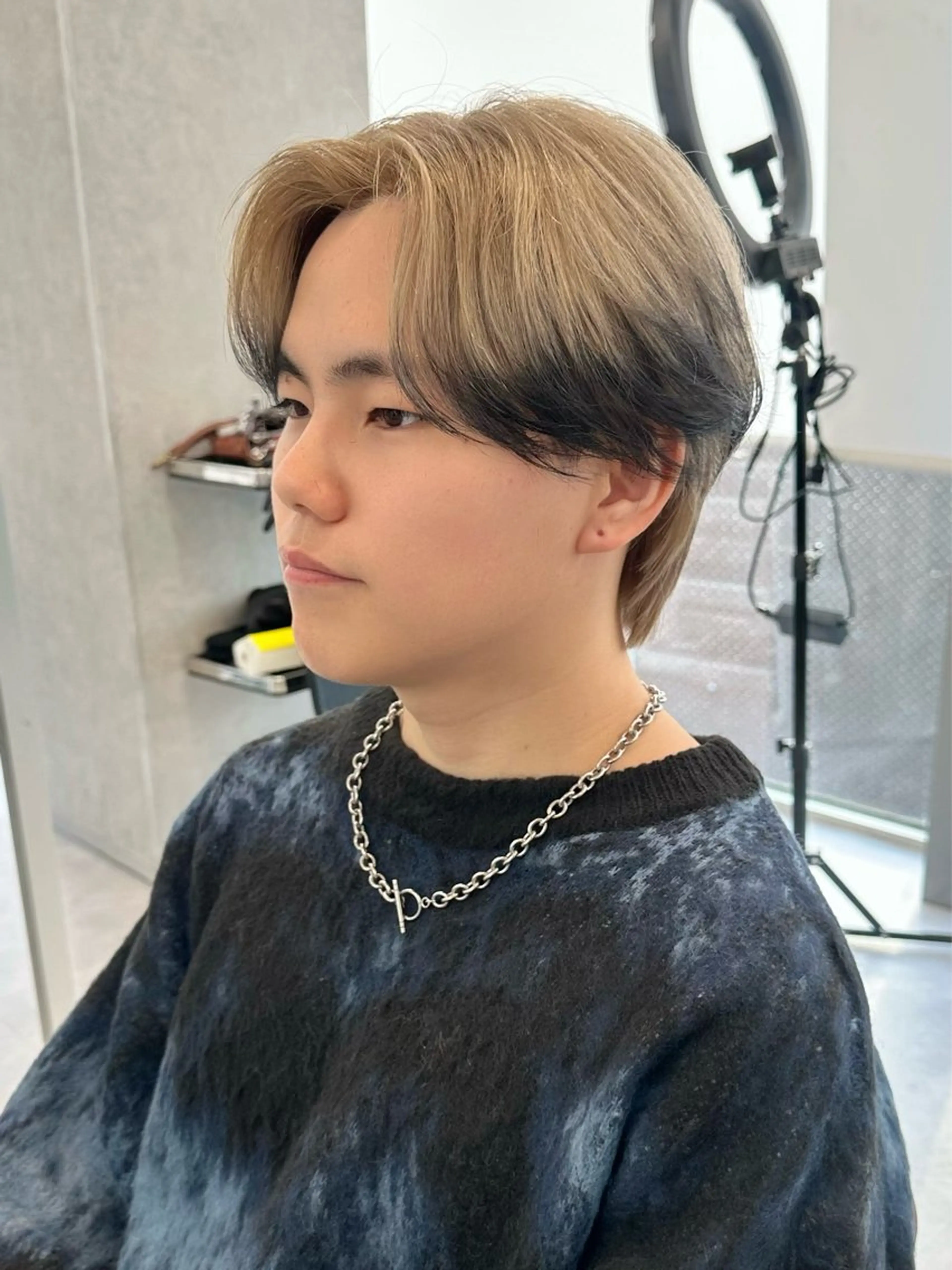 ショート カラー メンズ メンズブリーチ ブリーチ デザインカラー ダブルカラー カノン/メンズカット /ダウンパーマのヘアスタイル