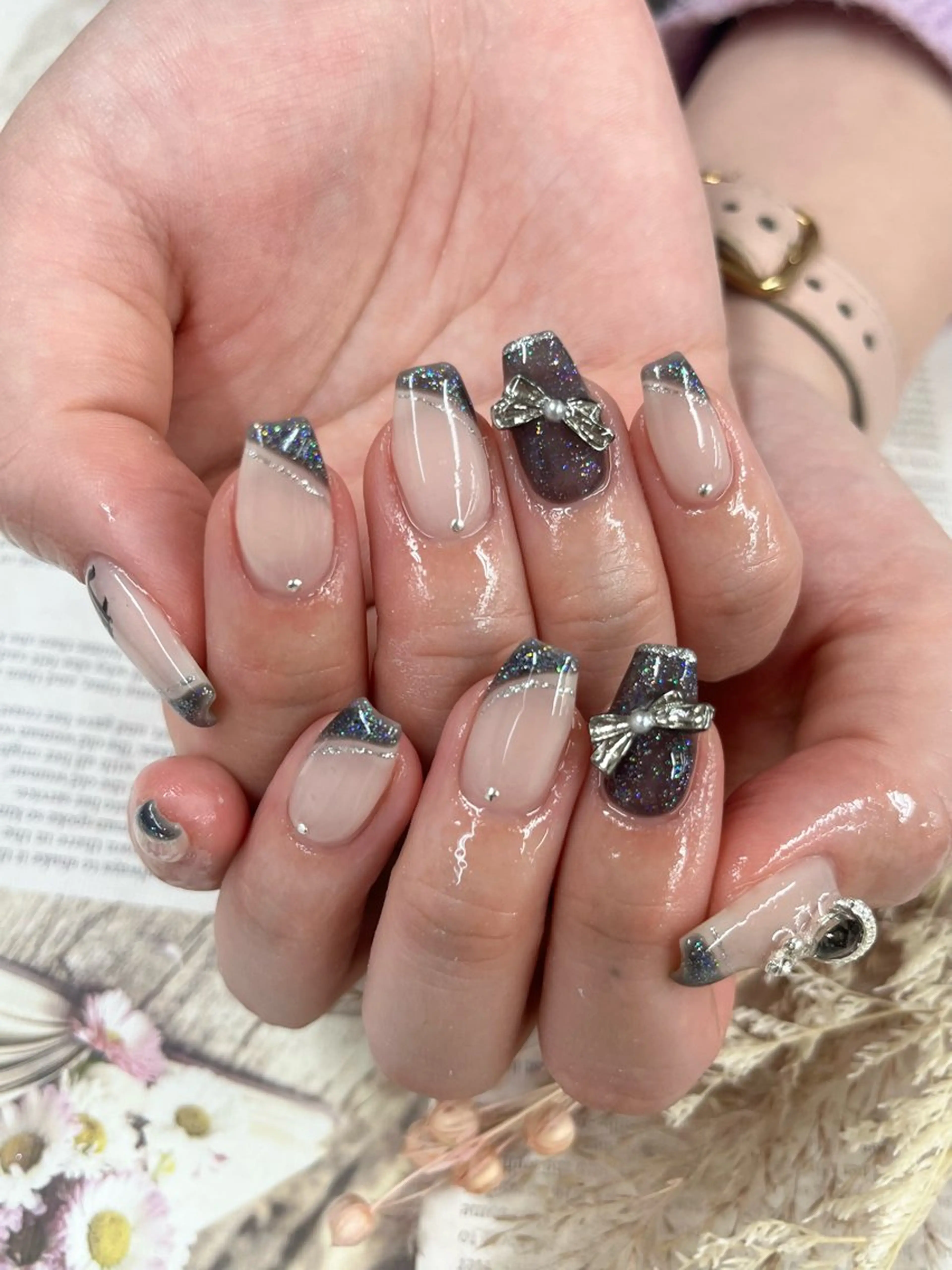 ネイル リボン ハンドネイル Basic町田本店 Suzunaのネイルデザイン