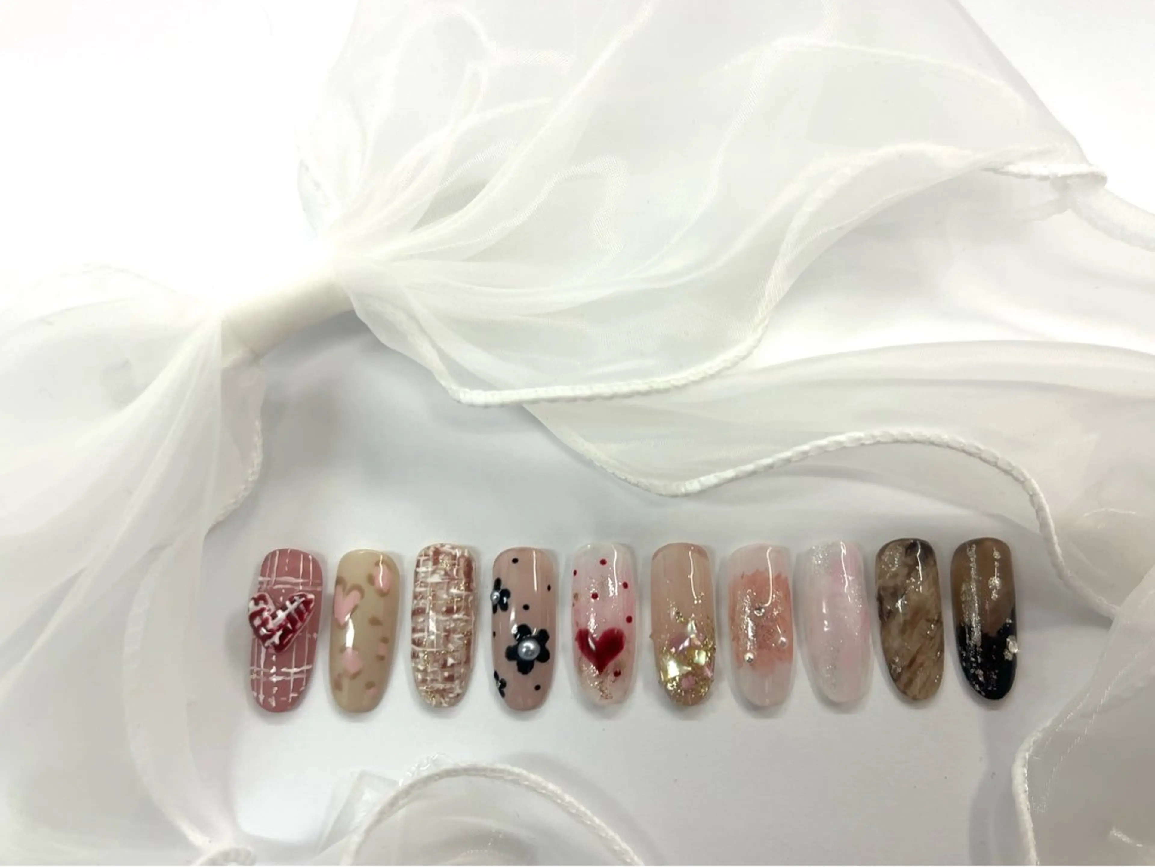 【オフなし】フレンチ+写真アート2本付 0円の写真