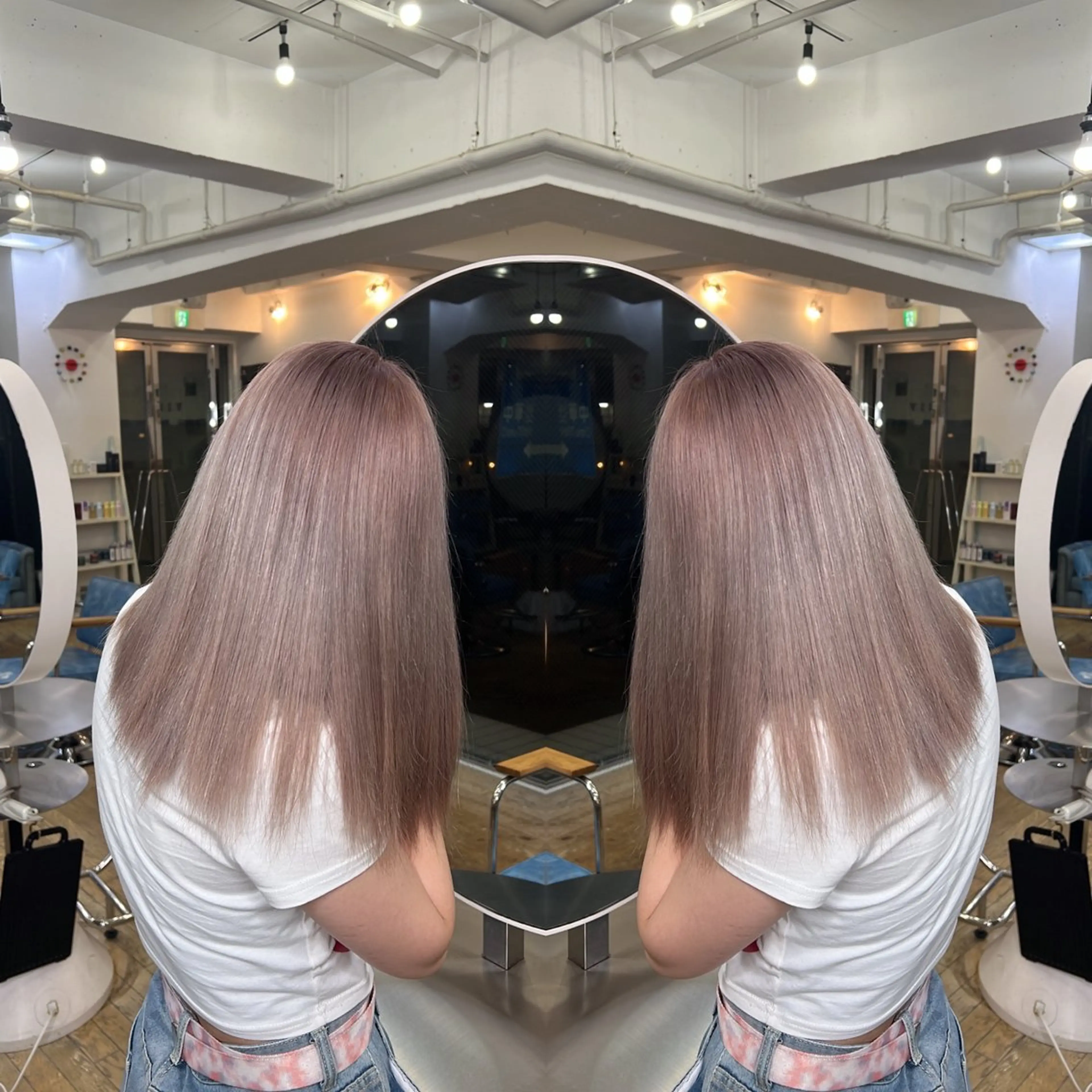 セミロング カラー レイヤー/ボブ/ ミニボブ/AOIのヘアスタイル