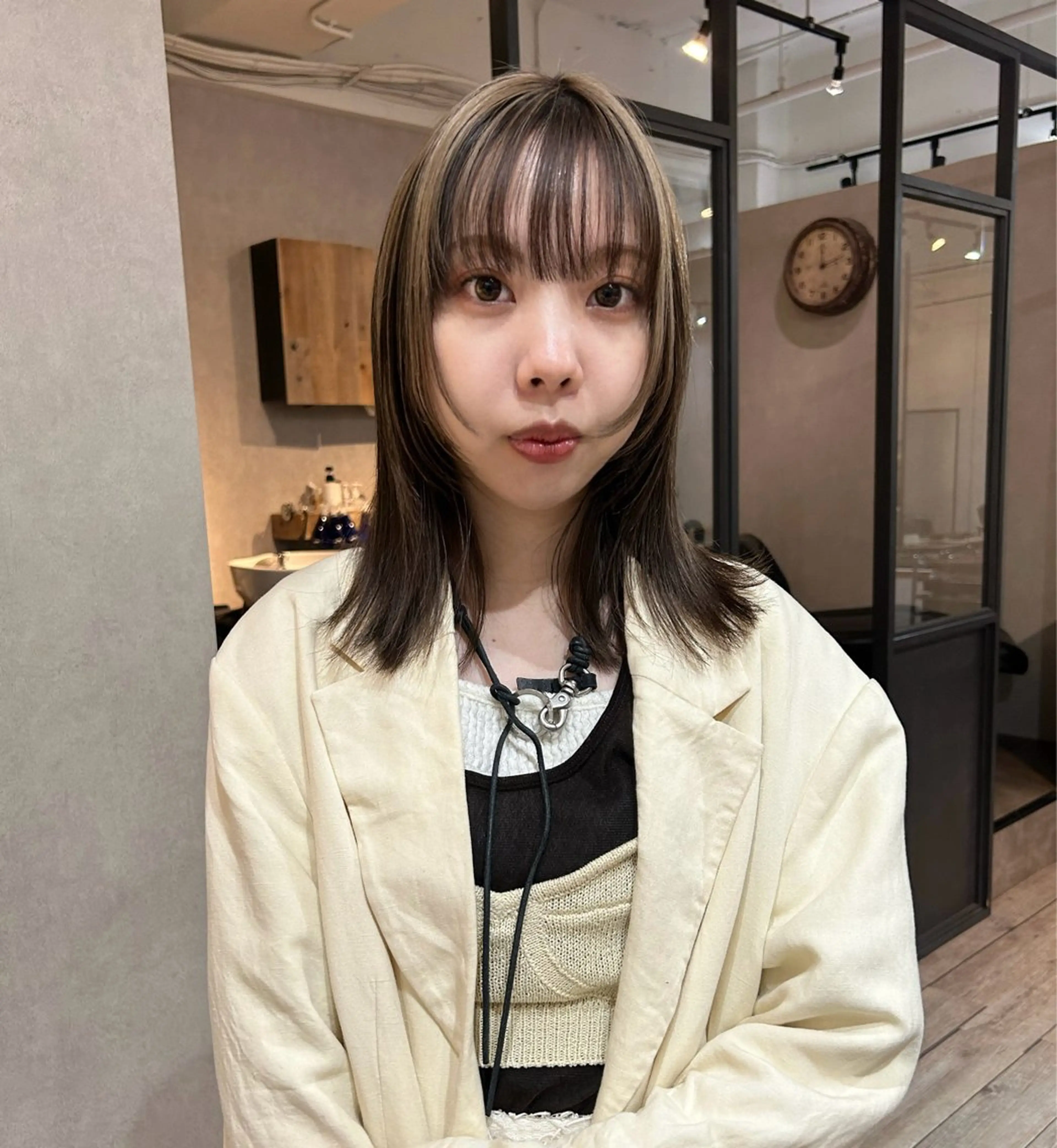 セミロング ヘアカラー トリートメント 🌼FERIA梅田 shiho🌼のヘアスタイル