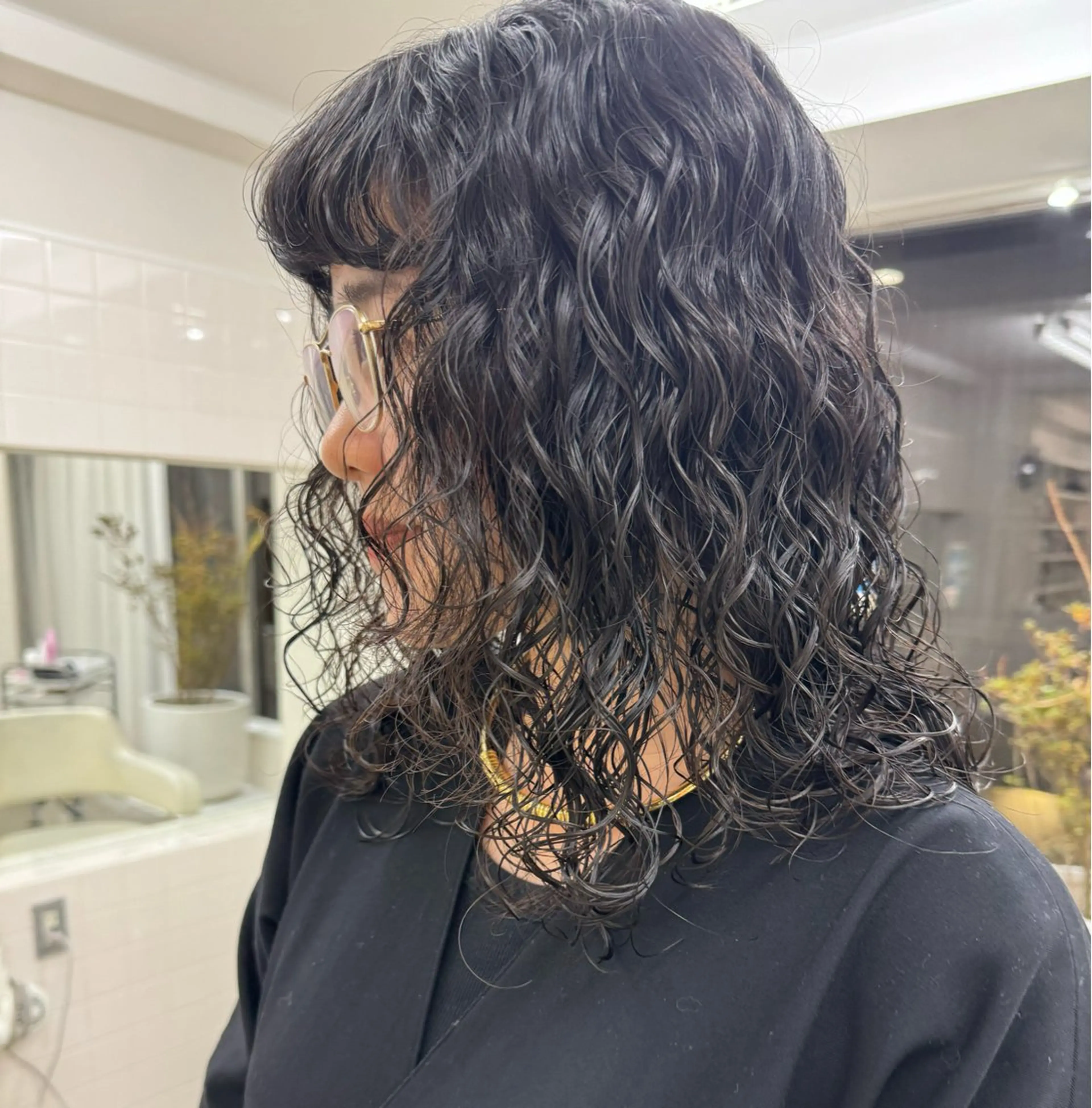 セミロング パーマ カット パーマ 繭所属・こはる／ハードパーマ /癖毛風パーマ🧃のヘアスタイル