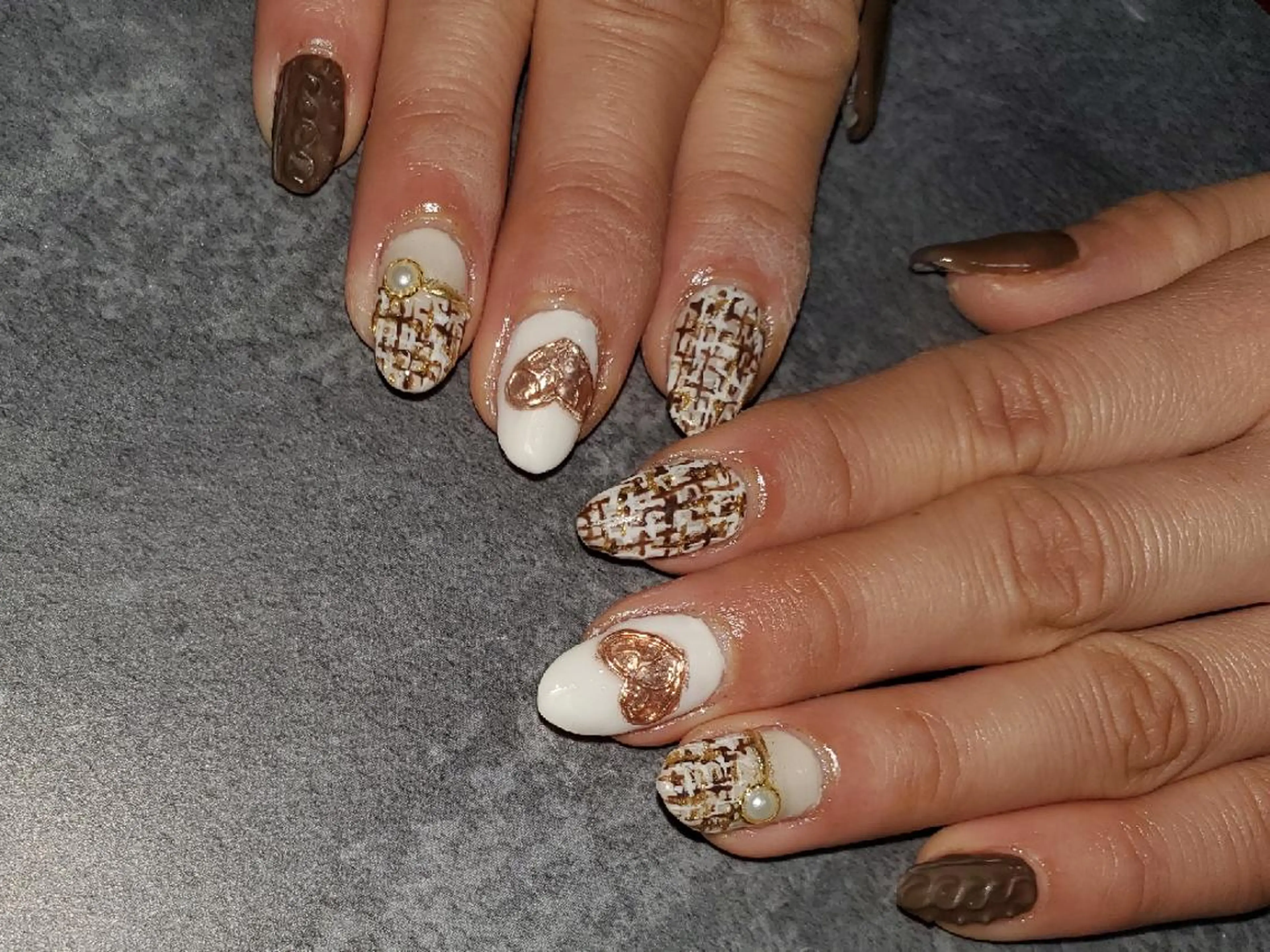 ネイル ツイードネイル Lea,Nail所属・松橋 愛のネイルデザイン