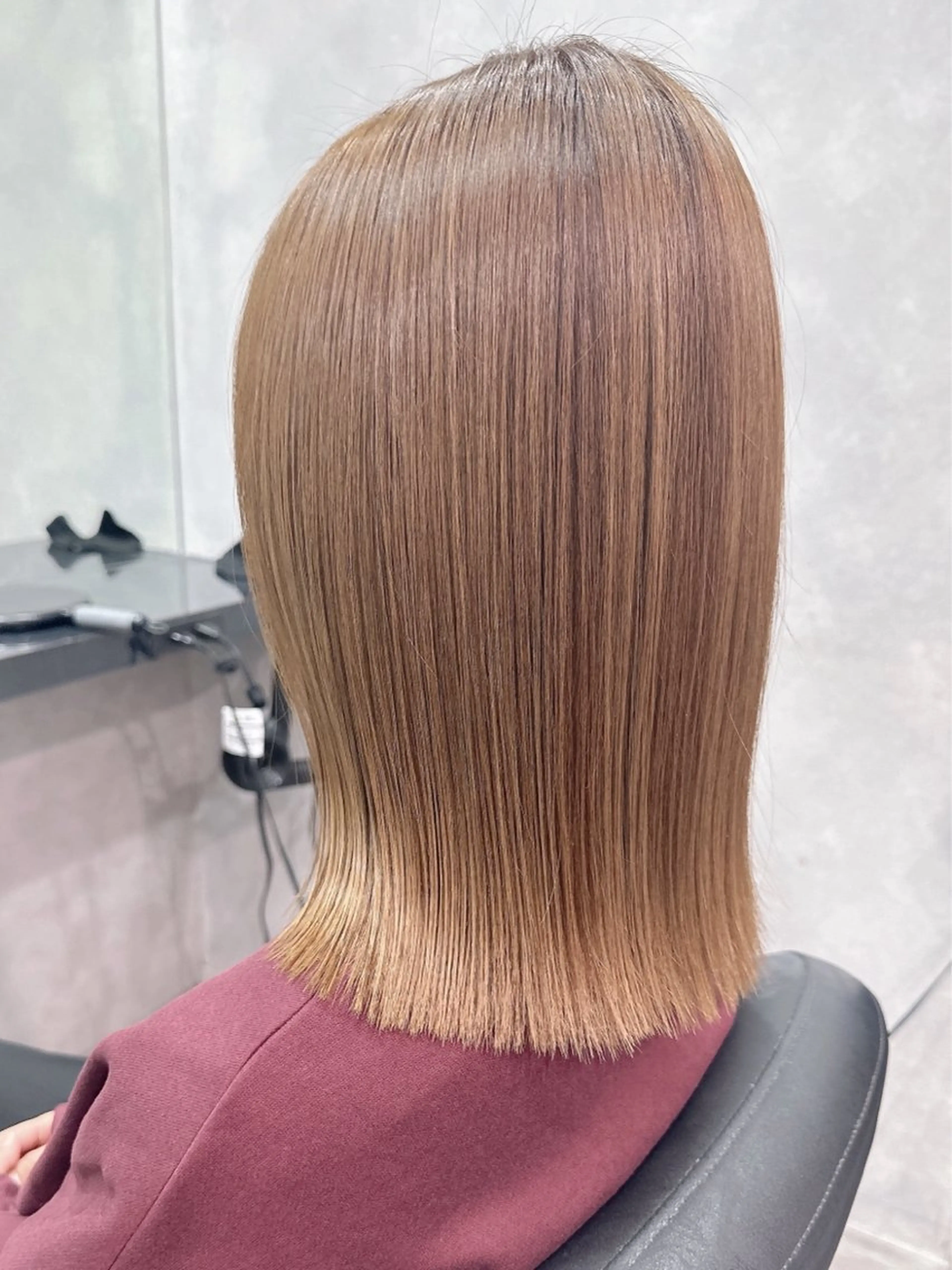 ミディアム 伸ばしかけ 髪質改善 縮毛矯正 トリートメント 酸熱トリートメント 縮毛矯正 トリートメント LUANA/千種 竹内康のヘアスタイル