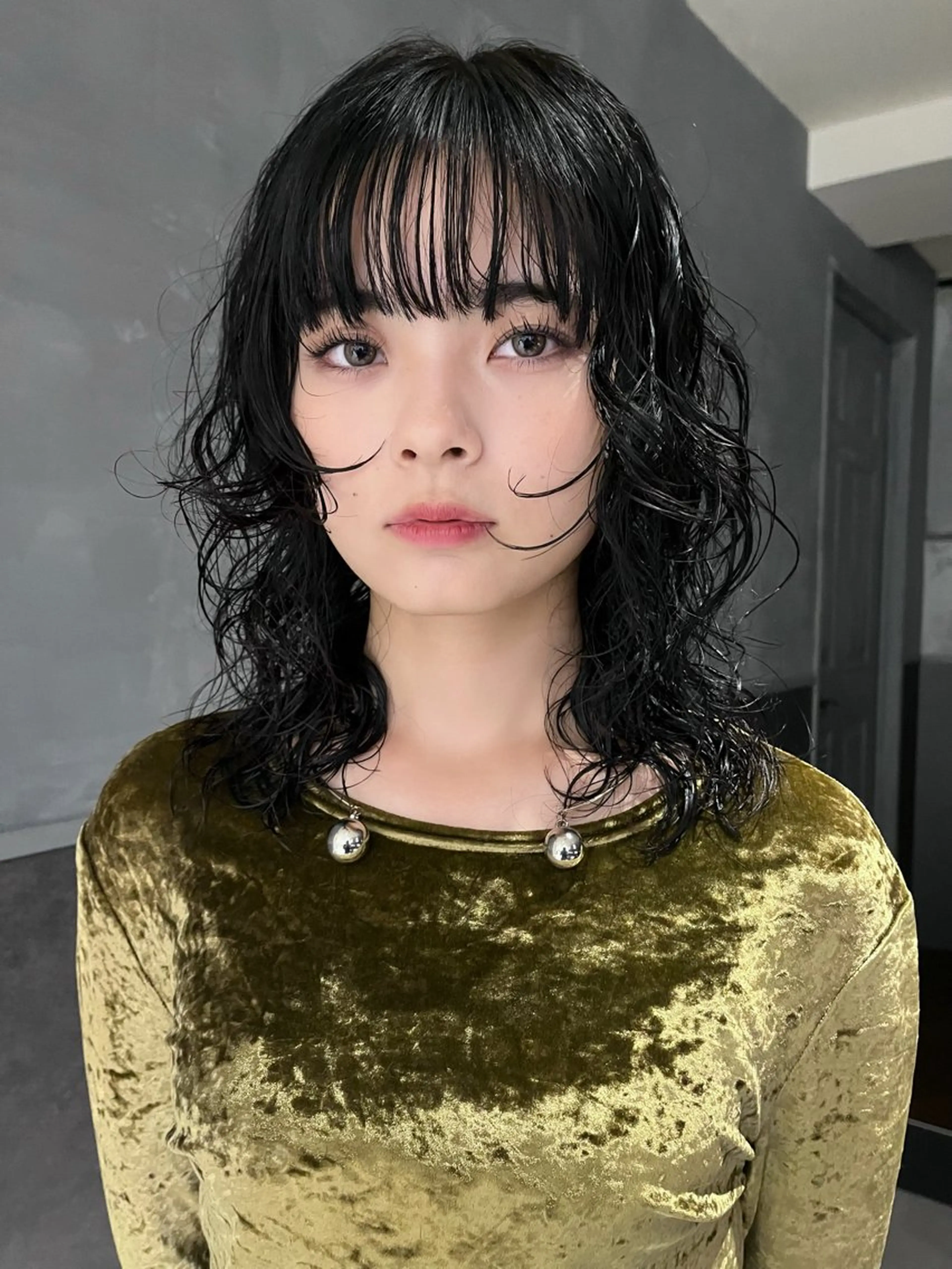 セミロング パーマ 田中 里奈のヘアスタイル