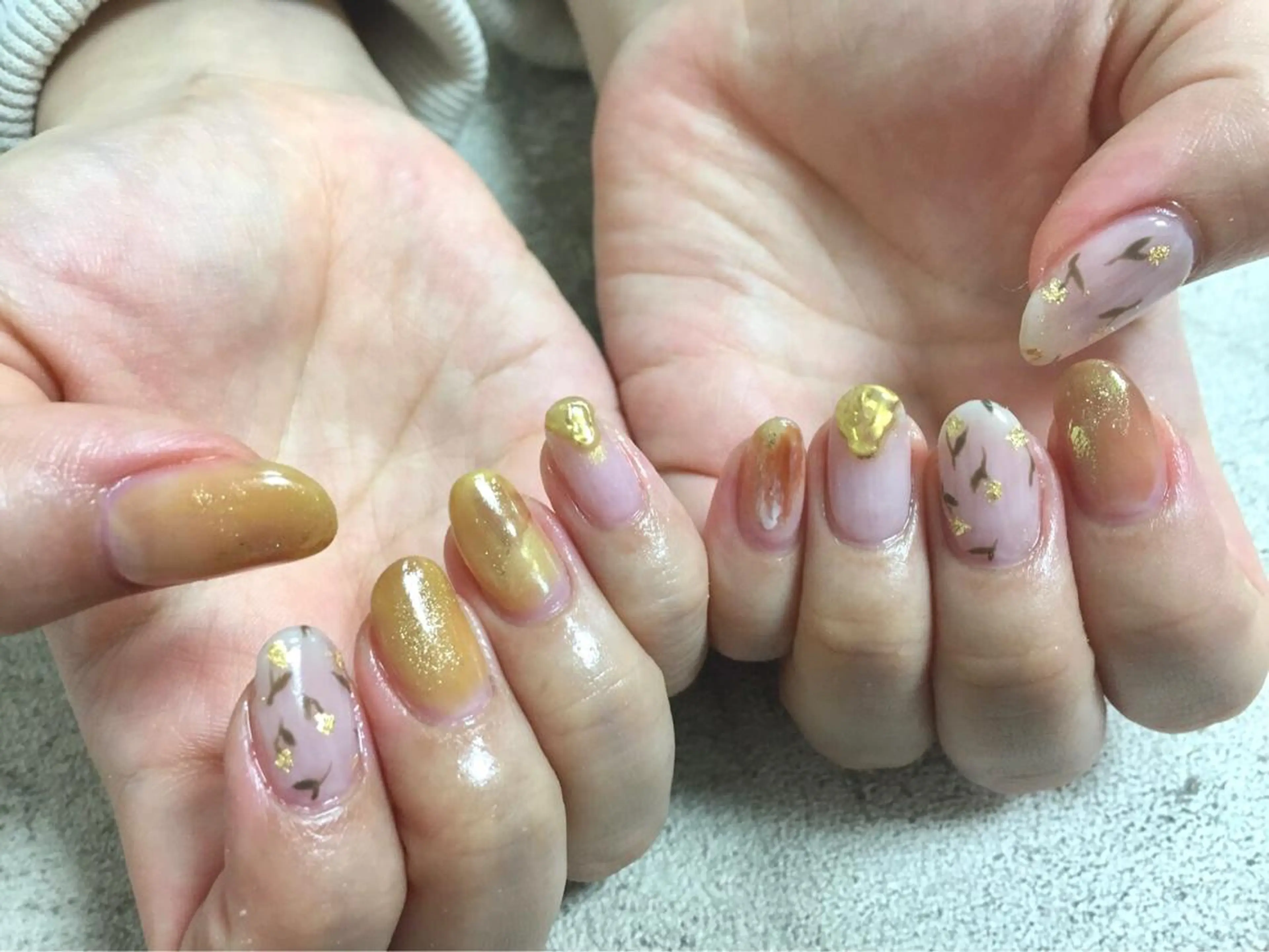 ネイル 春ネイル 黄色 kiki nail 二子玉川のネイルデザイン