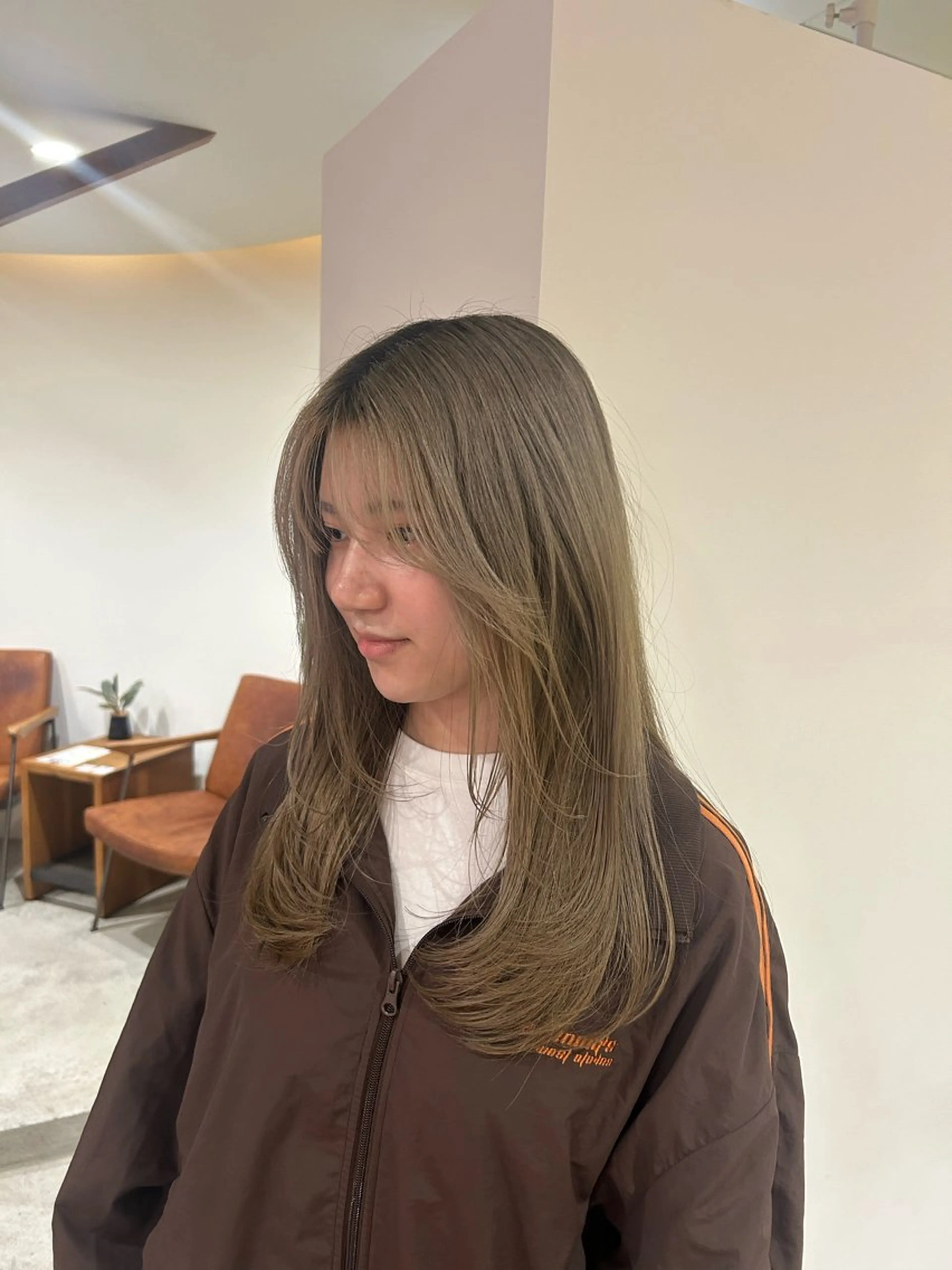 セミロング 顔まわりレイヤー レイヤーカット カット Lumier de mashu所属・nana/ボブ/ レイヤー/メンズのヘアスタイル