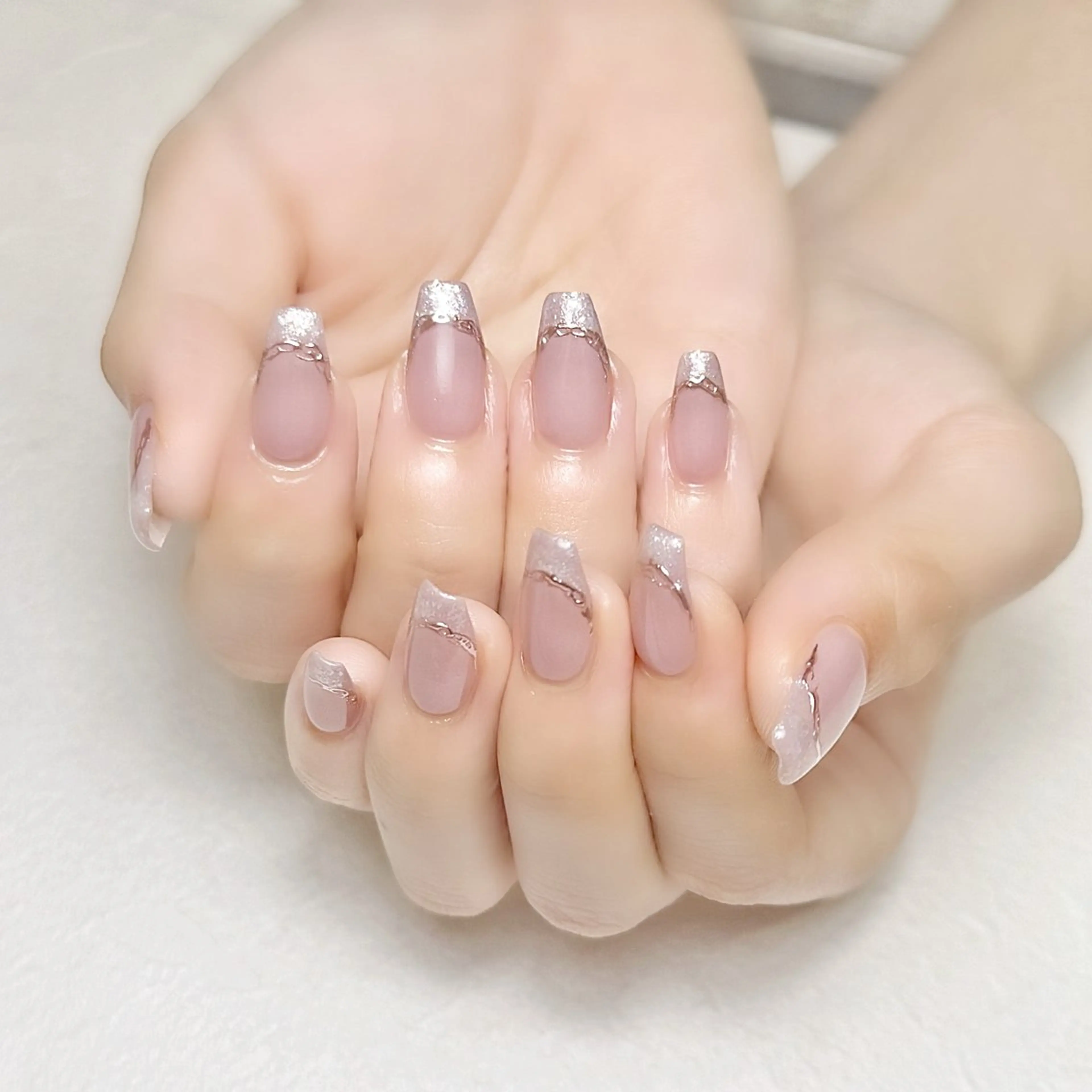 ネイル フレンチネイル ミラーネイル オフィスネイル rouse nail RISATOのネイルデザイン