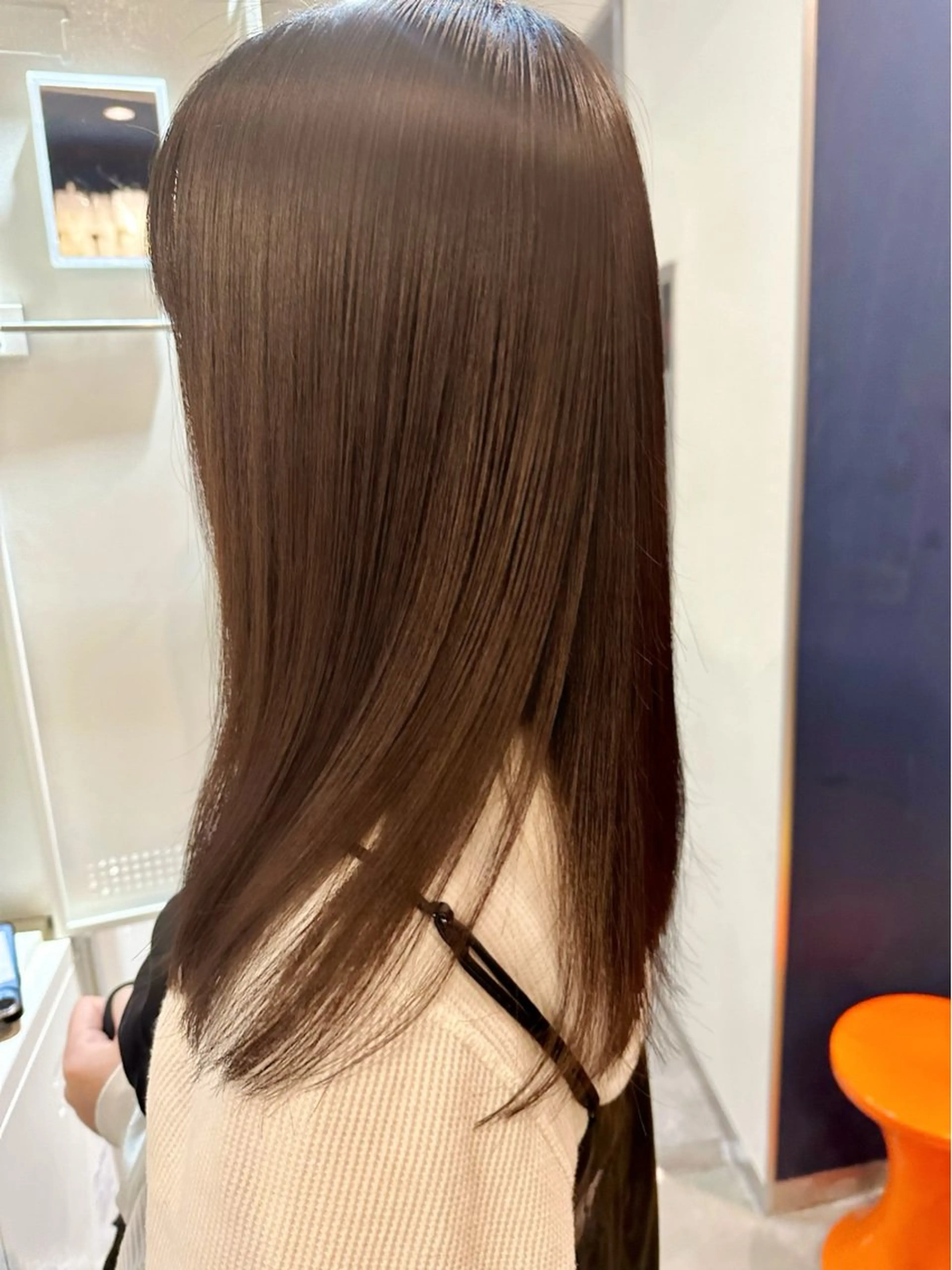 ミディアム 髪質改善 縮毛矯正 トリートメント 縮毛矯正+モテカラー 🎀✨mihoのヘアスタイル