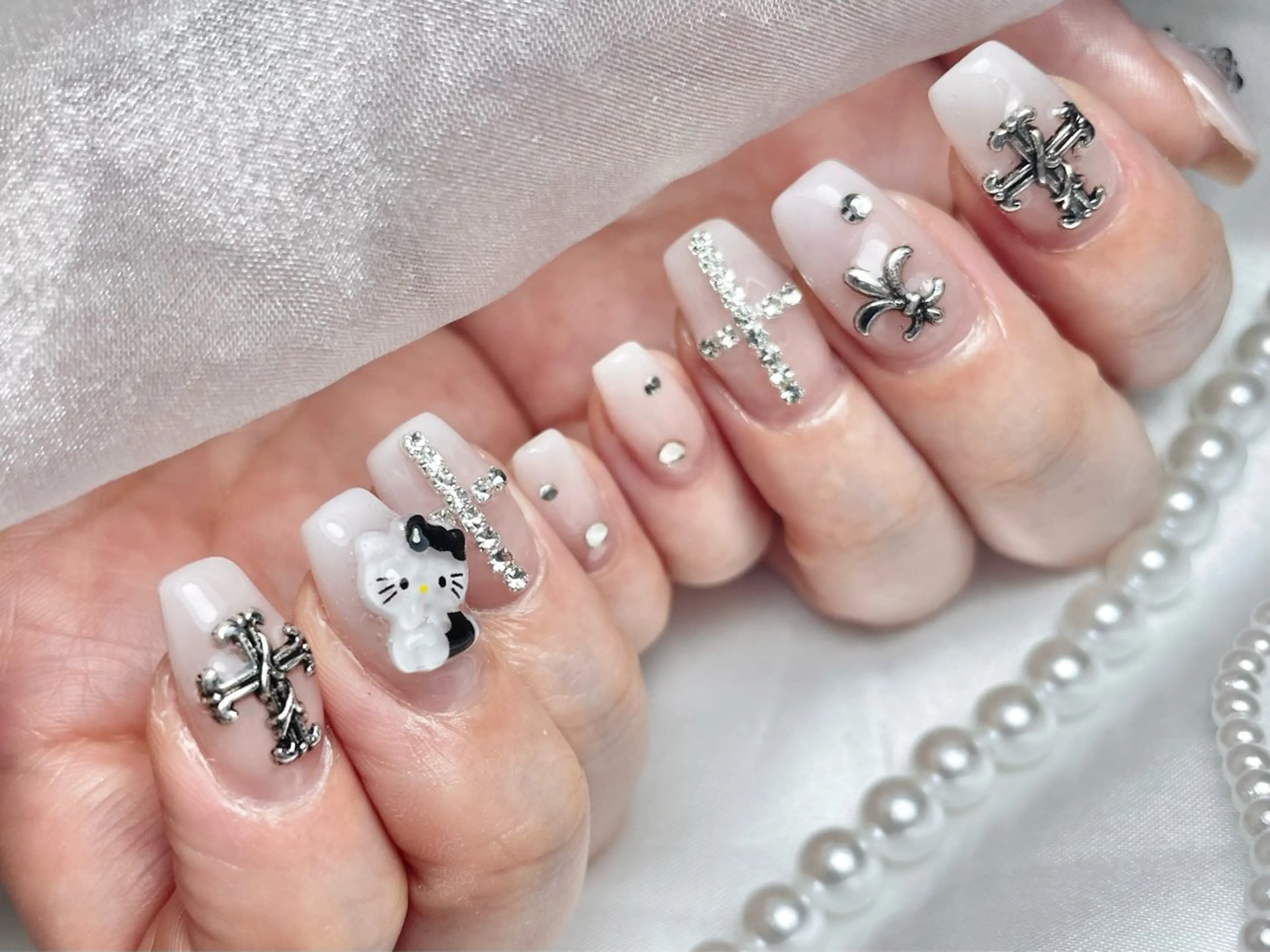 ネイル ジェルネイル パラジェル ワンホンネイル ハンドネイル ゆりか ジョアアンジェ福島のネイルデザイン