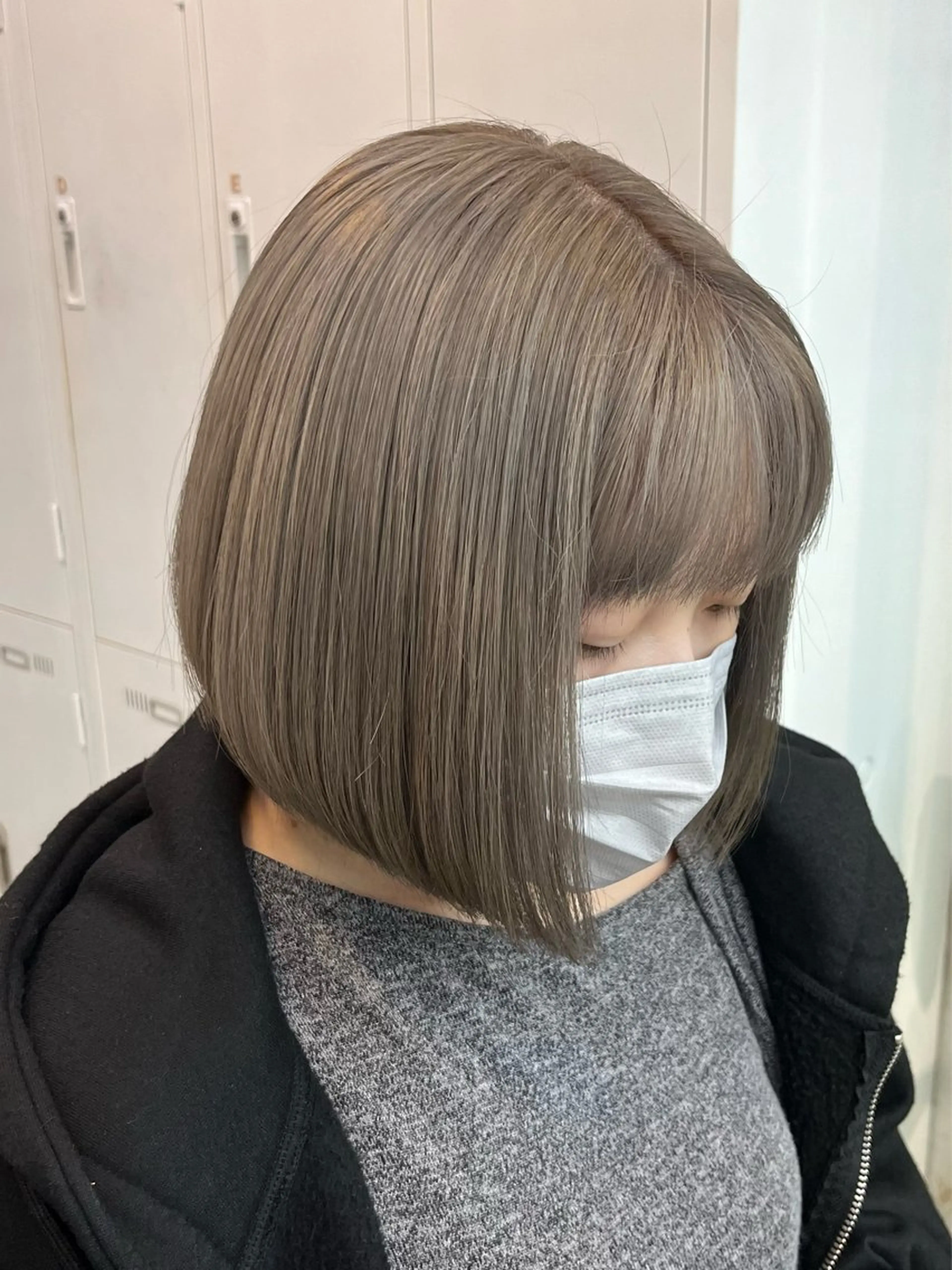 ショート カラー ブリーチ グレージュ ボブ ヘアカラー トリートメント 🦋レイヤー職人 猪瀬玲奈🦋のヘアスタイル