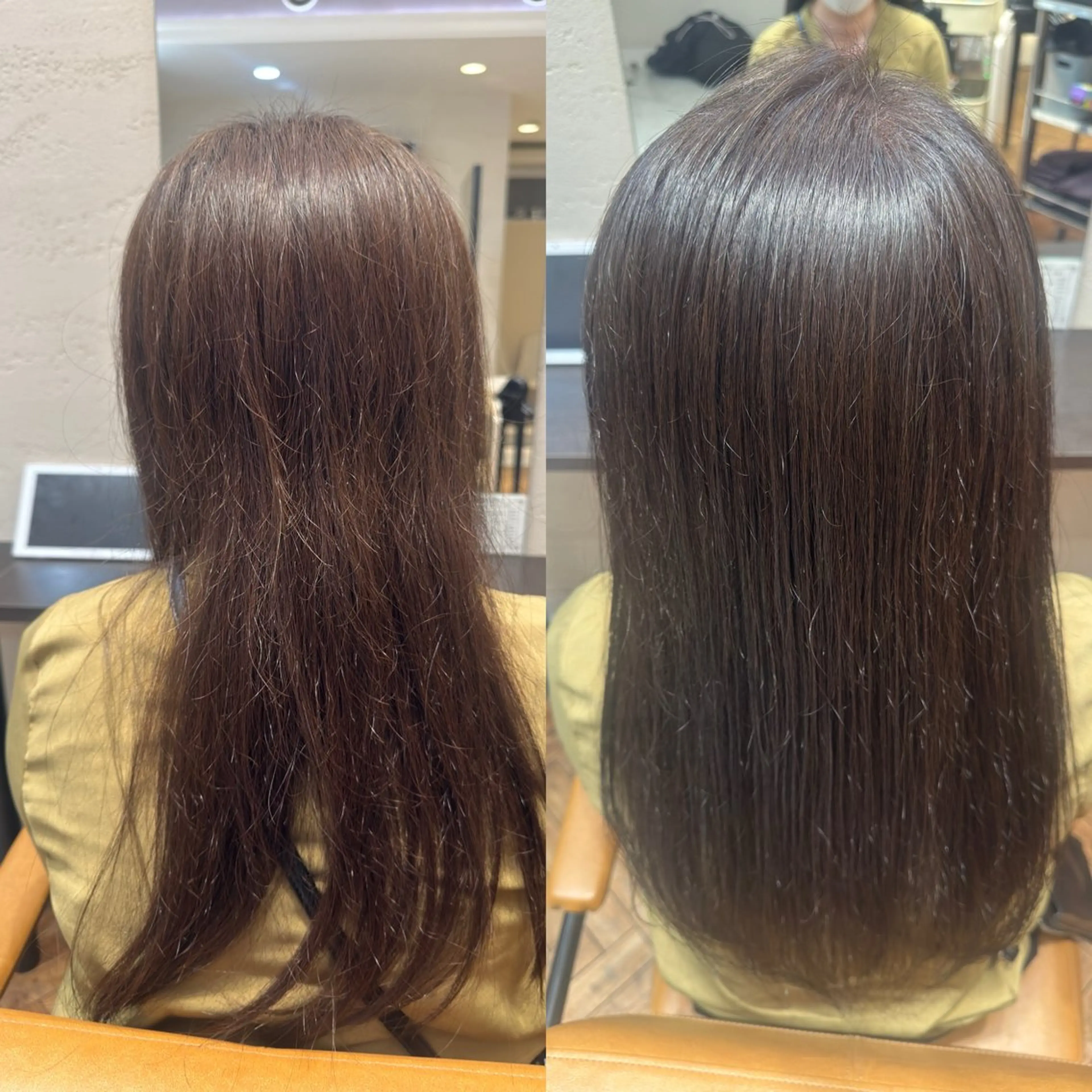 セミロング 頭から整える美容師 松田のヘアスタイル