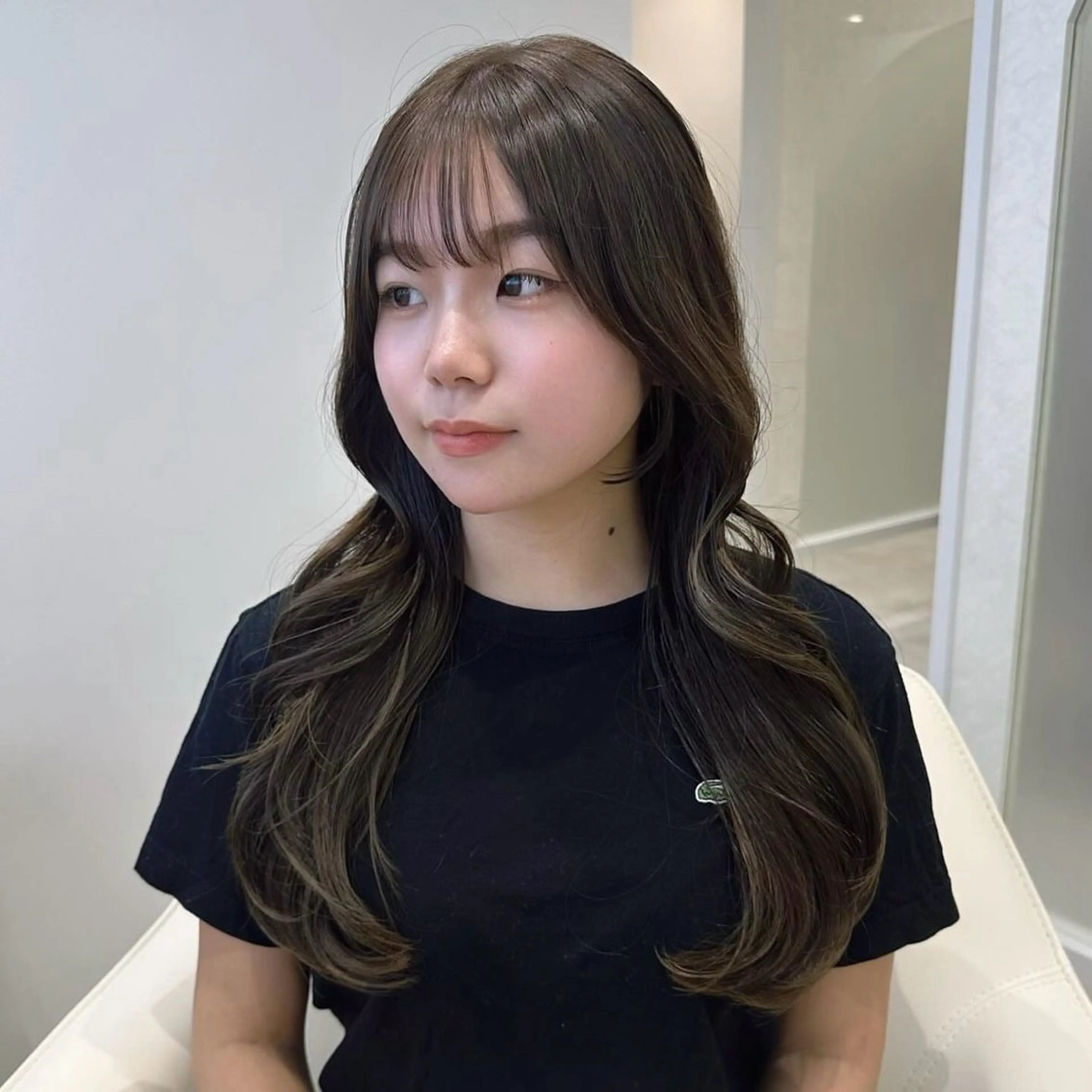 ロング ロングレイヤー くびれヘア 髪質改善 ヨシンモリ 韓国風ヘア カット トリートメント 韓国𝐻𝑎𝑖𝑟 🇰🇷🖤ジアのヘアスタイル