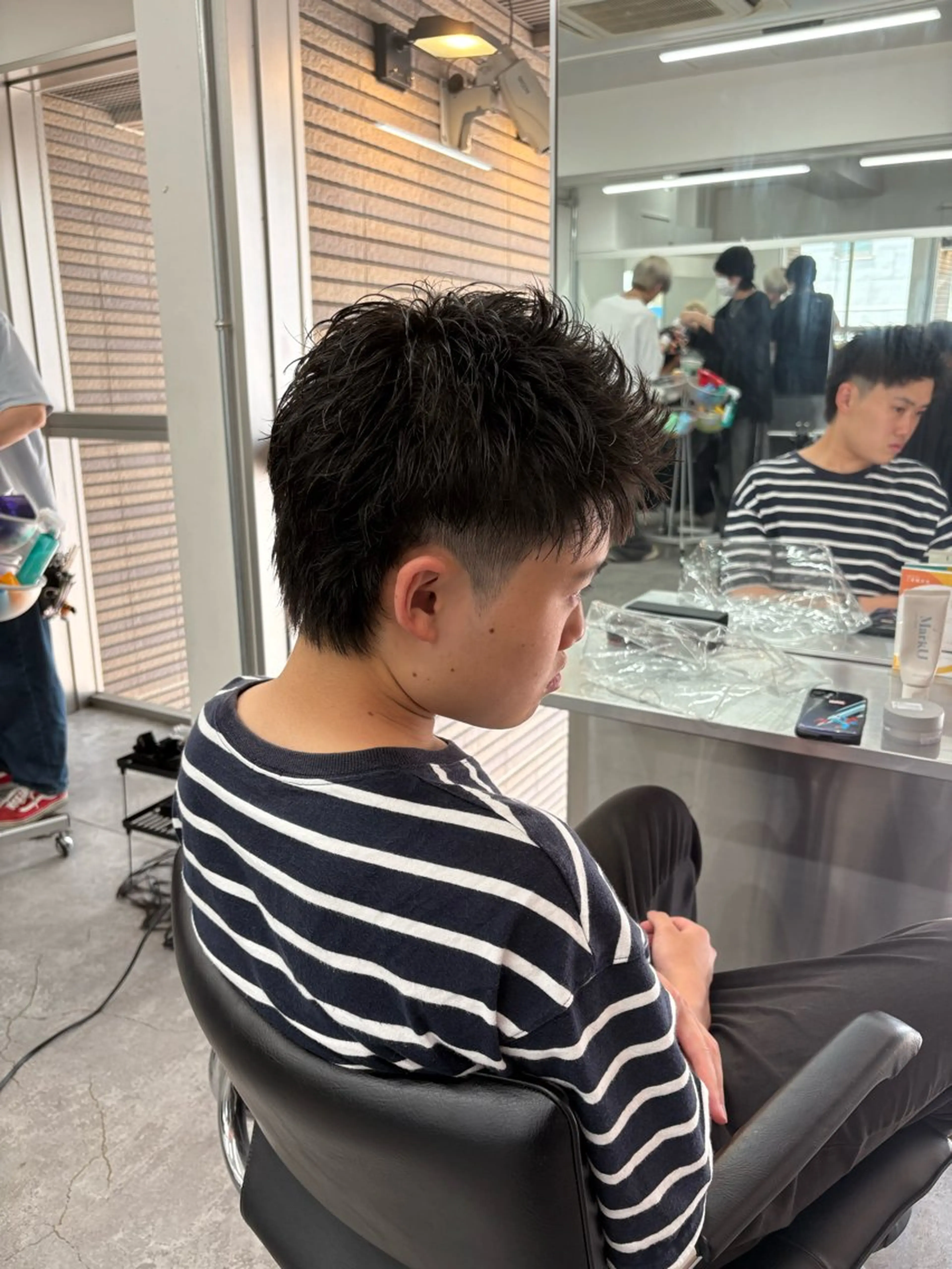 ショート カラー パーマ メンズ カット ヘアセット メンズパーマ特化 🔥韓国ヘア職人🔥のヘアスタイル