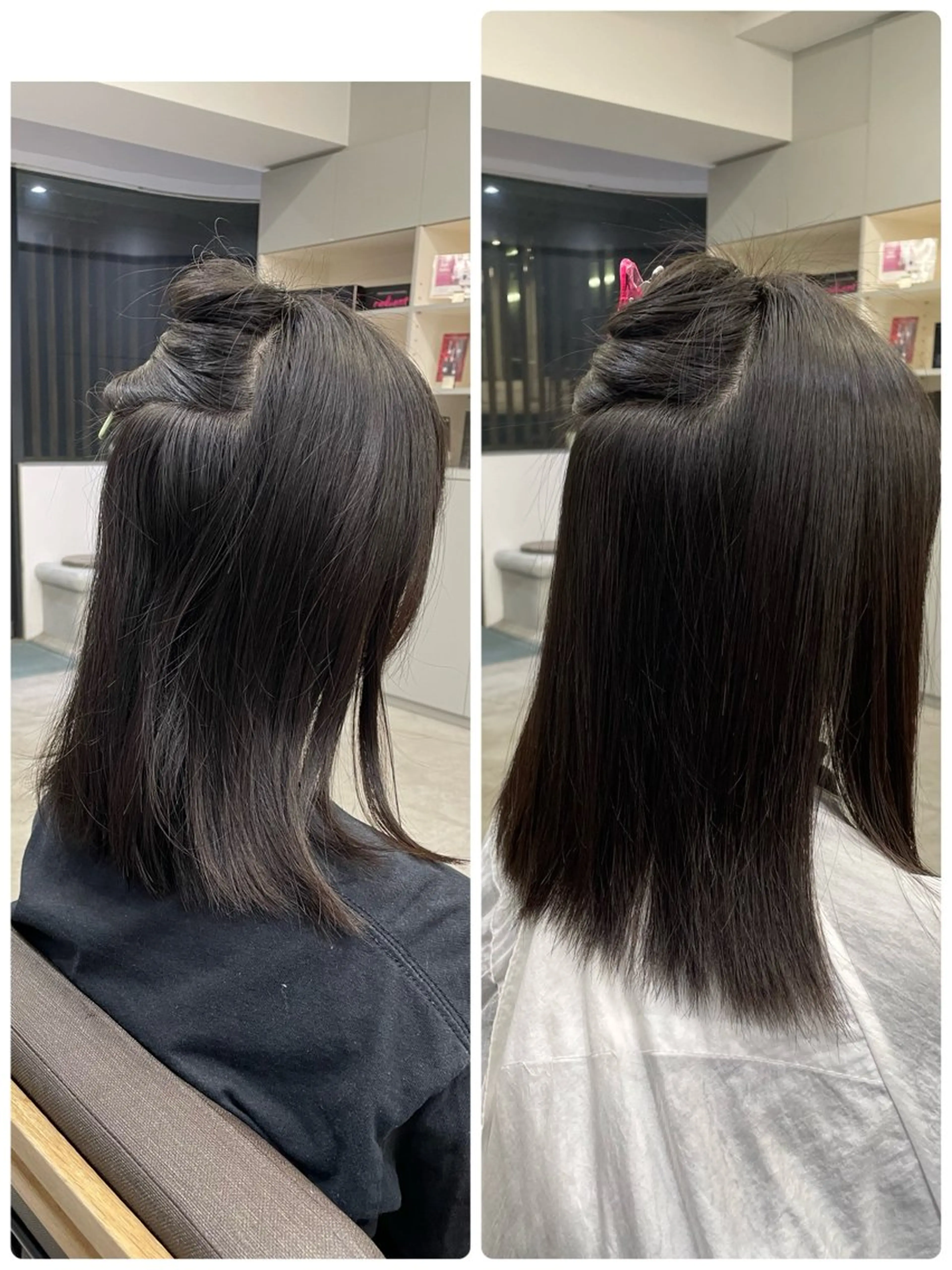 ミディアム パーマ 縮毛矯正 絶対綺麗な暖色カラー 🎯あります✨増渕✨のヘアスタイル