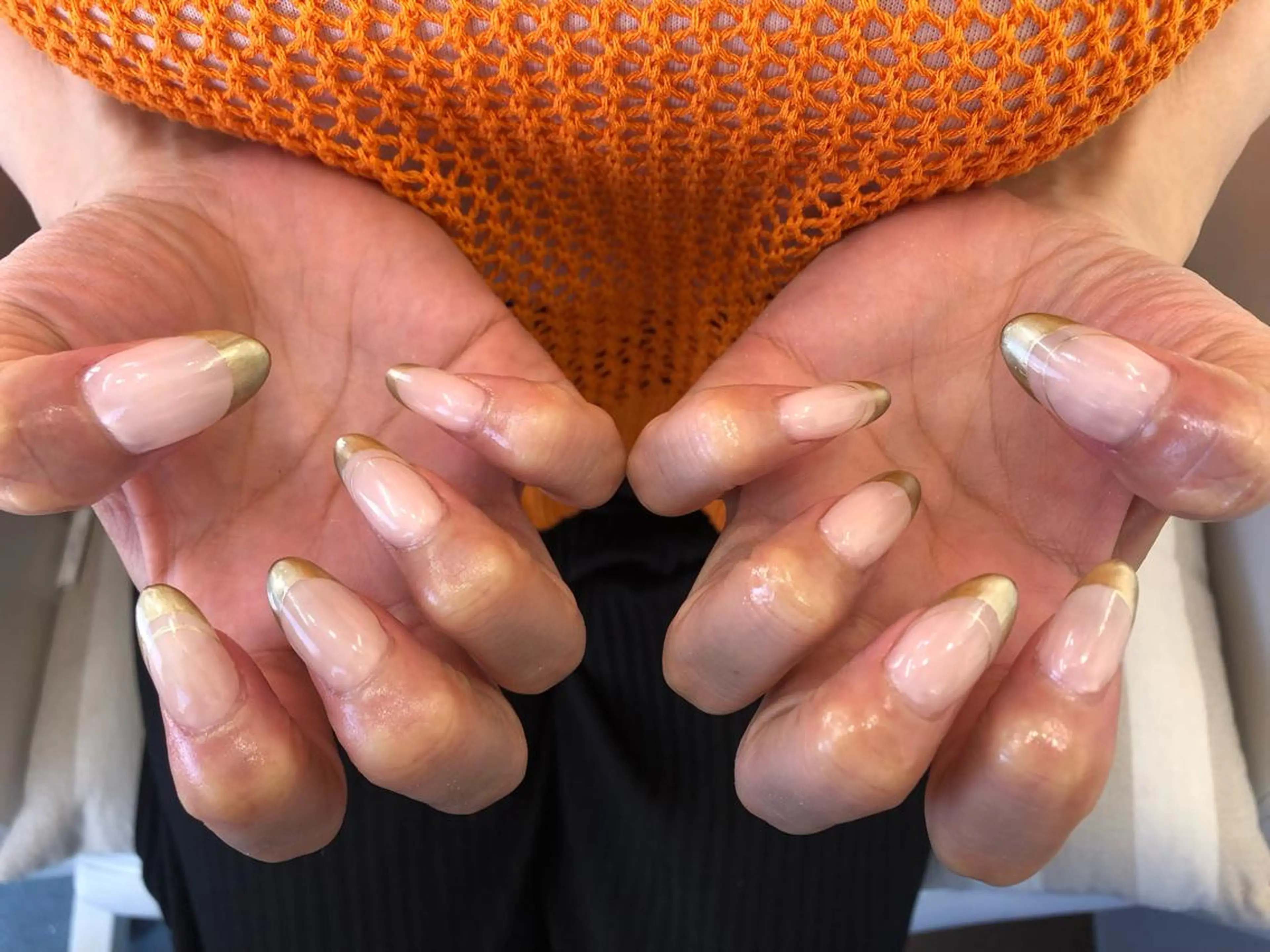 ネイル フレンチネイル ゴールド MELLMODE所属・Nakano Kanaのネイルデザイン