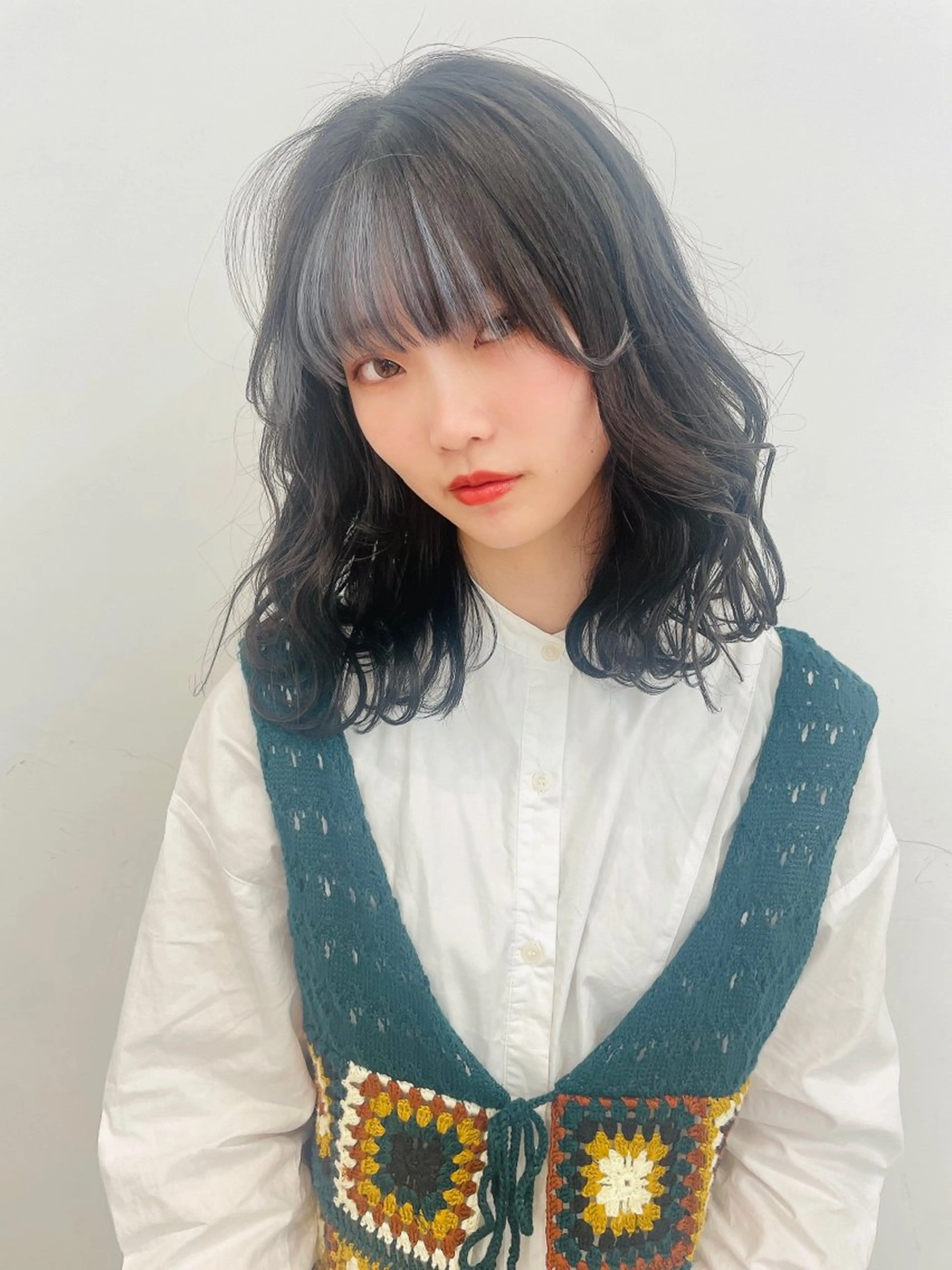 ミディアム 韓国風レイヤーカット 松葉翔のヘアスタイル