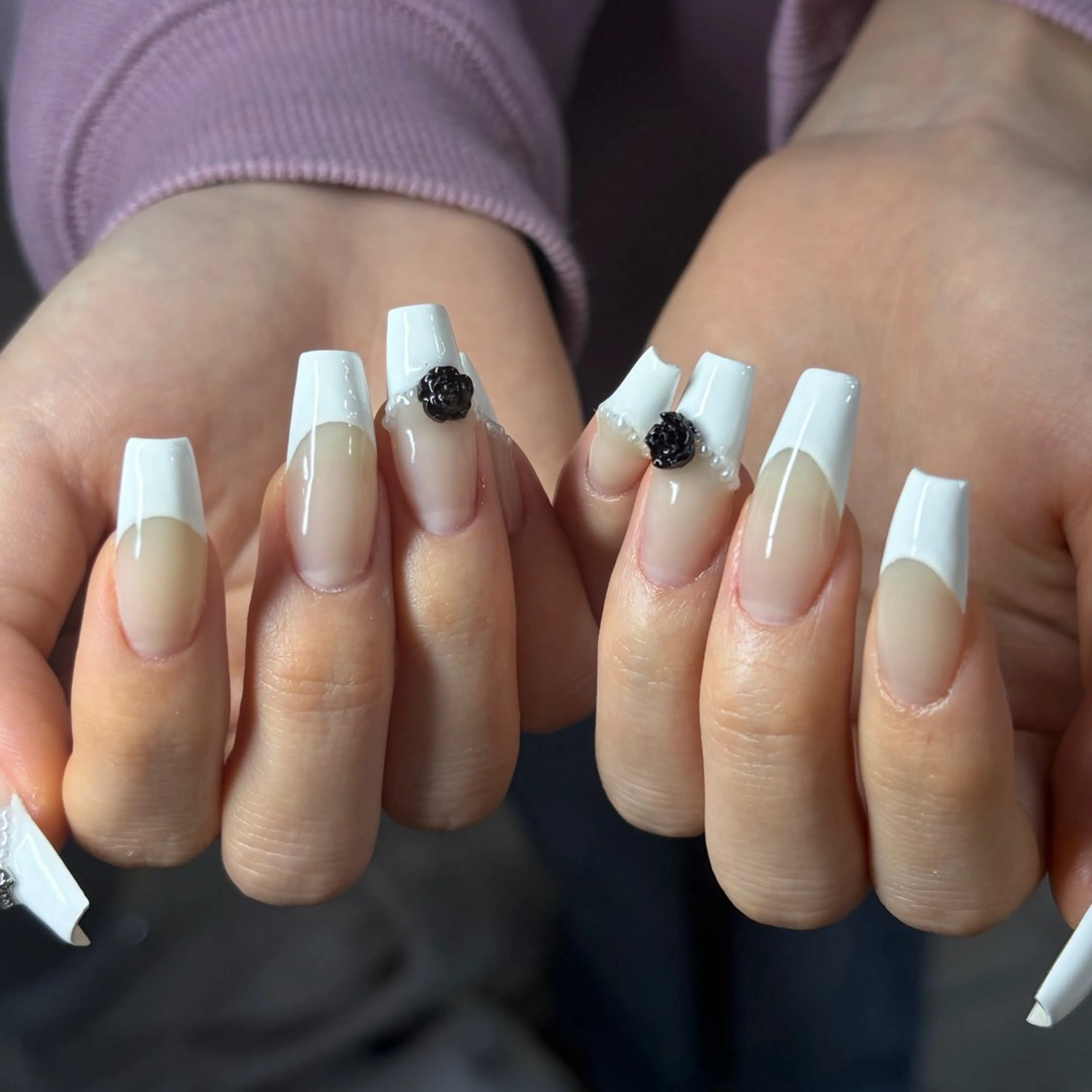 ネイル ハンドネイル Haluca 長さ出し🍀のネイルデザイン