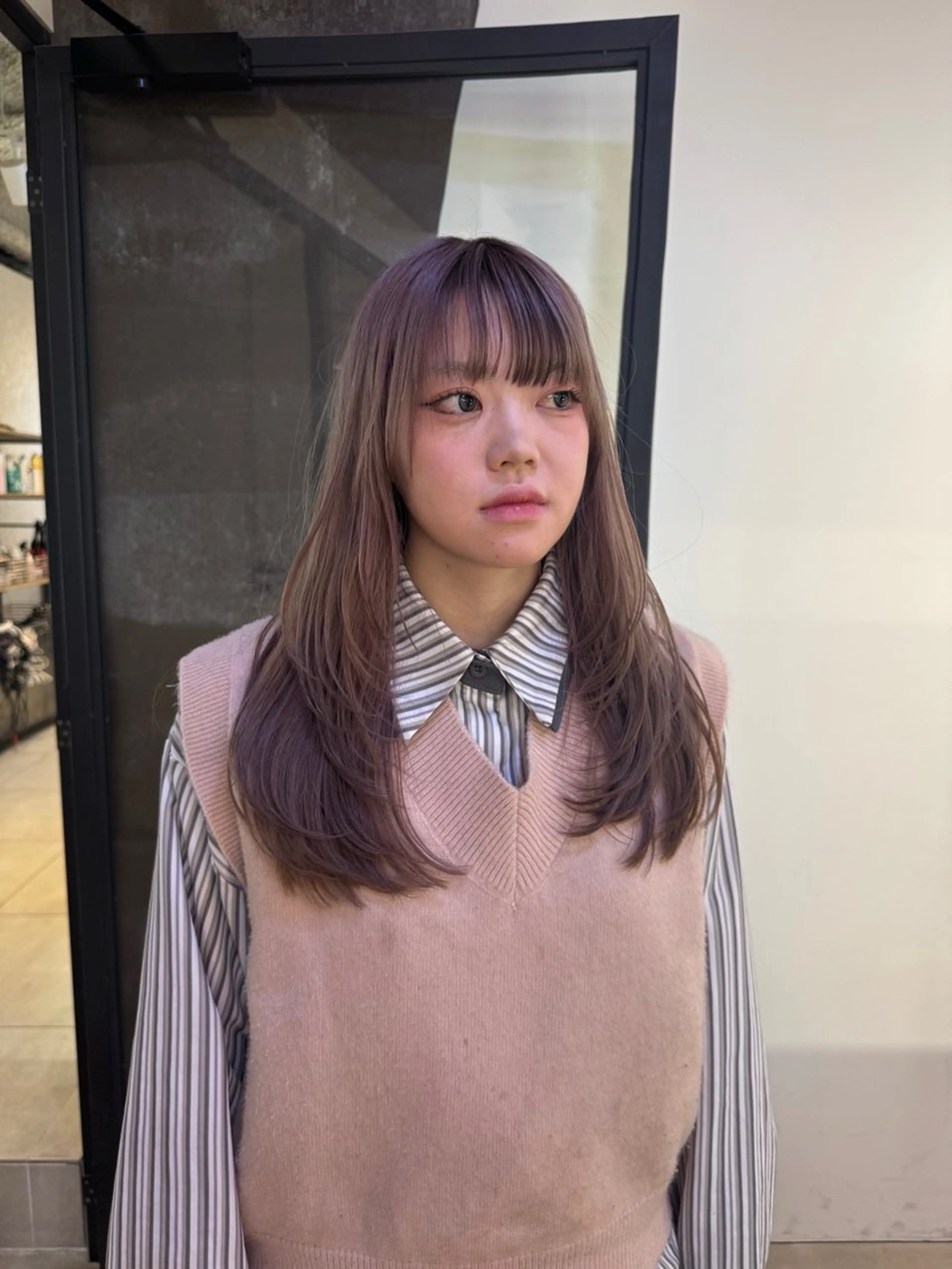 セミロング レイヤーカット SEAM所属・詩音 ／札幌美容師のヘアスタイル