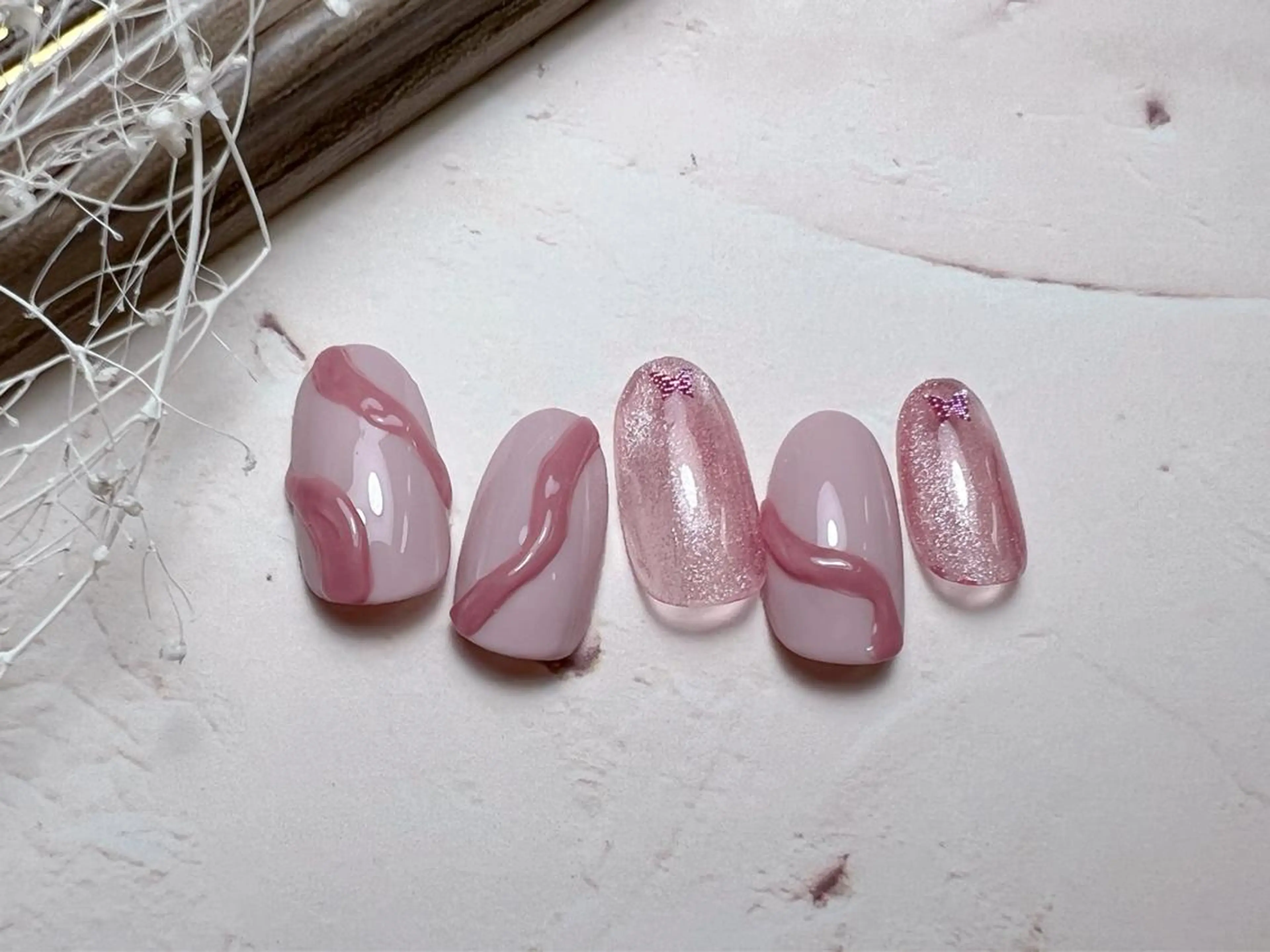 ネイル ハンドネイル ネイルPetit Ribbonのネイルデザイン