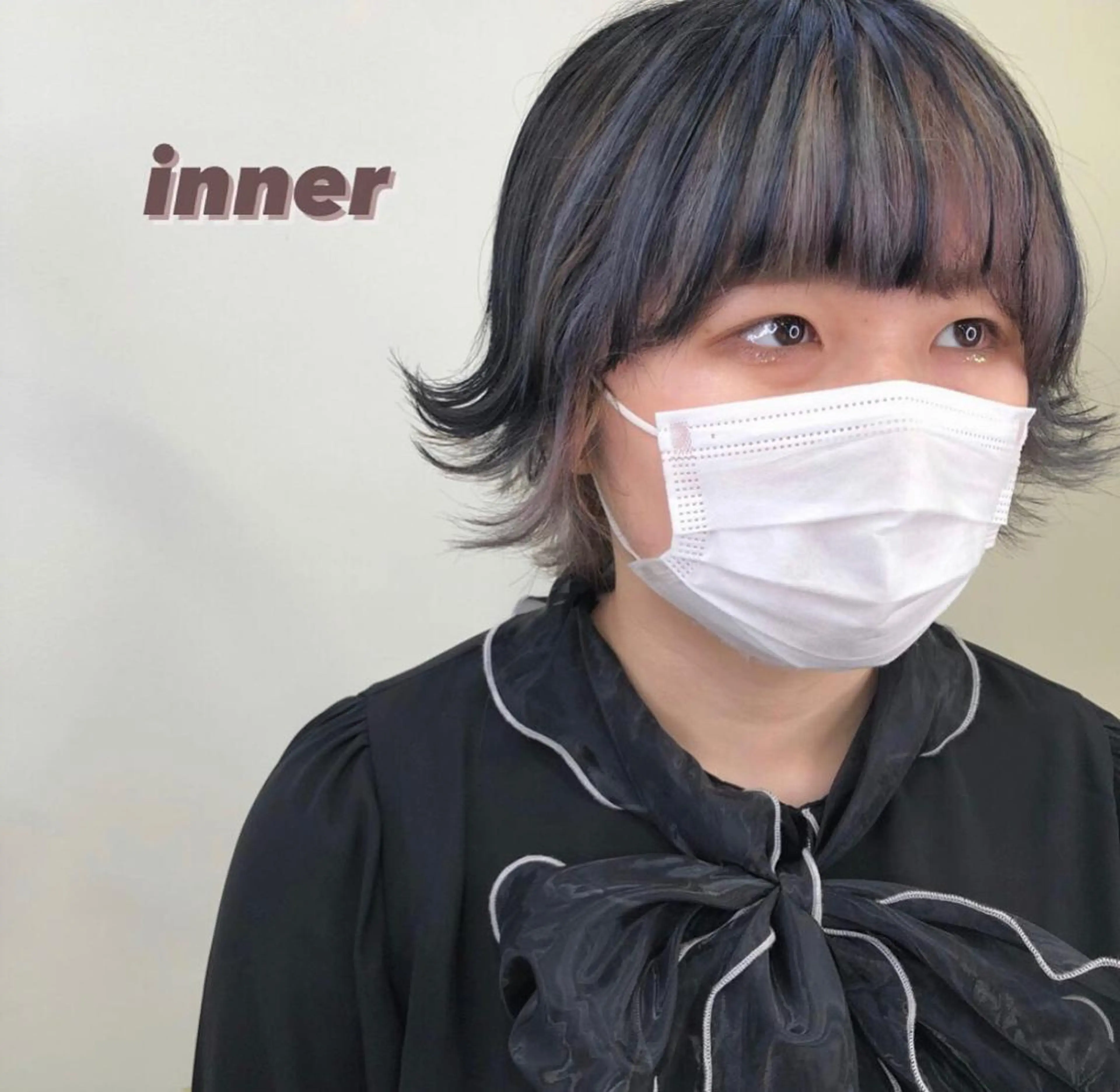 ショート カラー ヘアアレンジ ブリーチ インナーカラー チャンモリパーマ/韓 国/Minami🦋のヘアスタイル