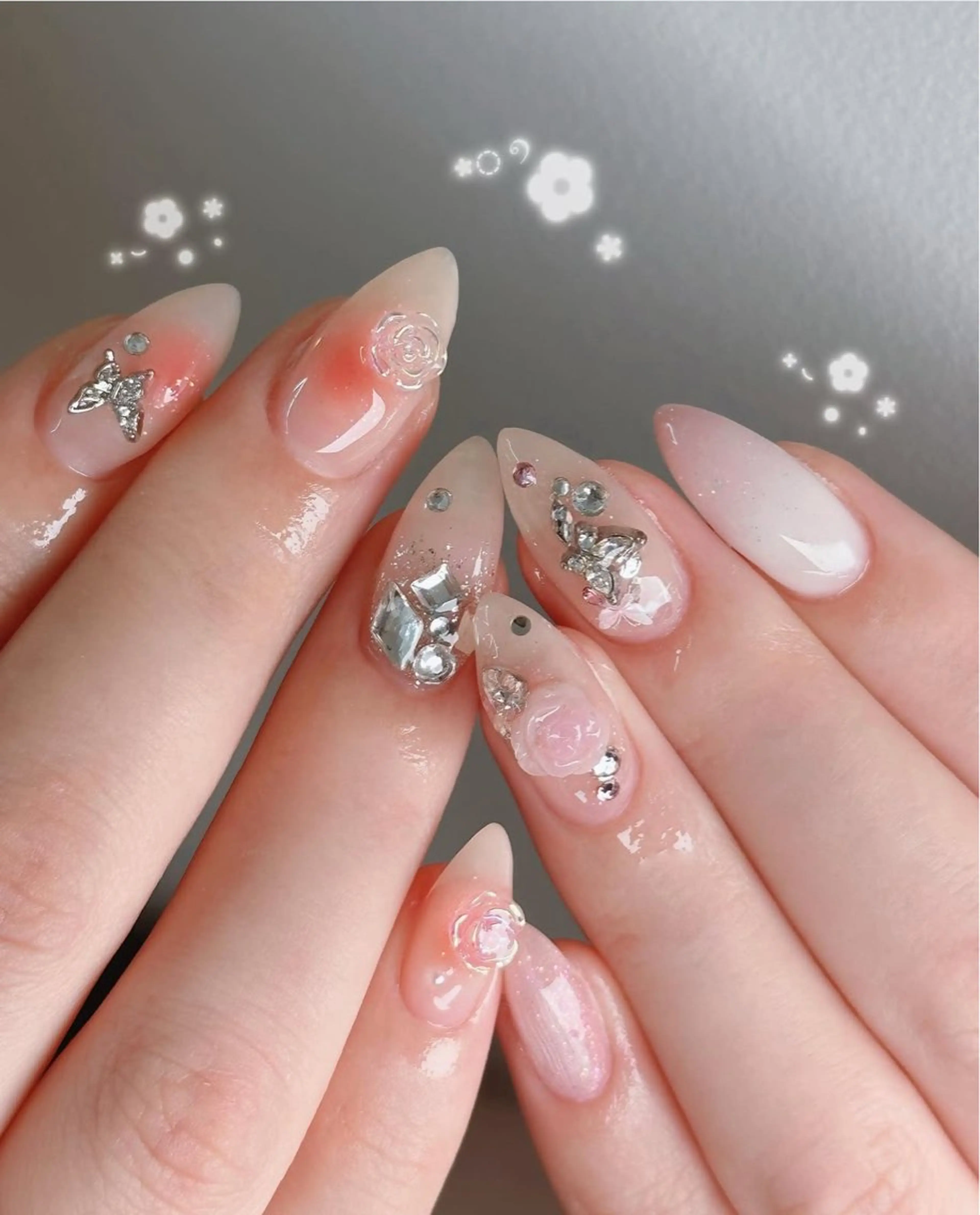 ネイル アニマル柄 オーロラネイル チークネイル フラッシュネイル ジェルネイル ハンドネイル Tira Nailのネイルデザイン