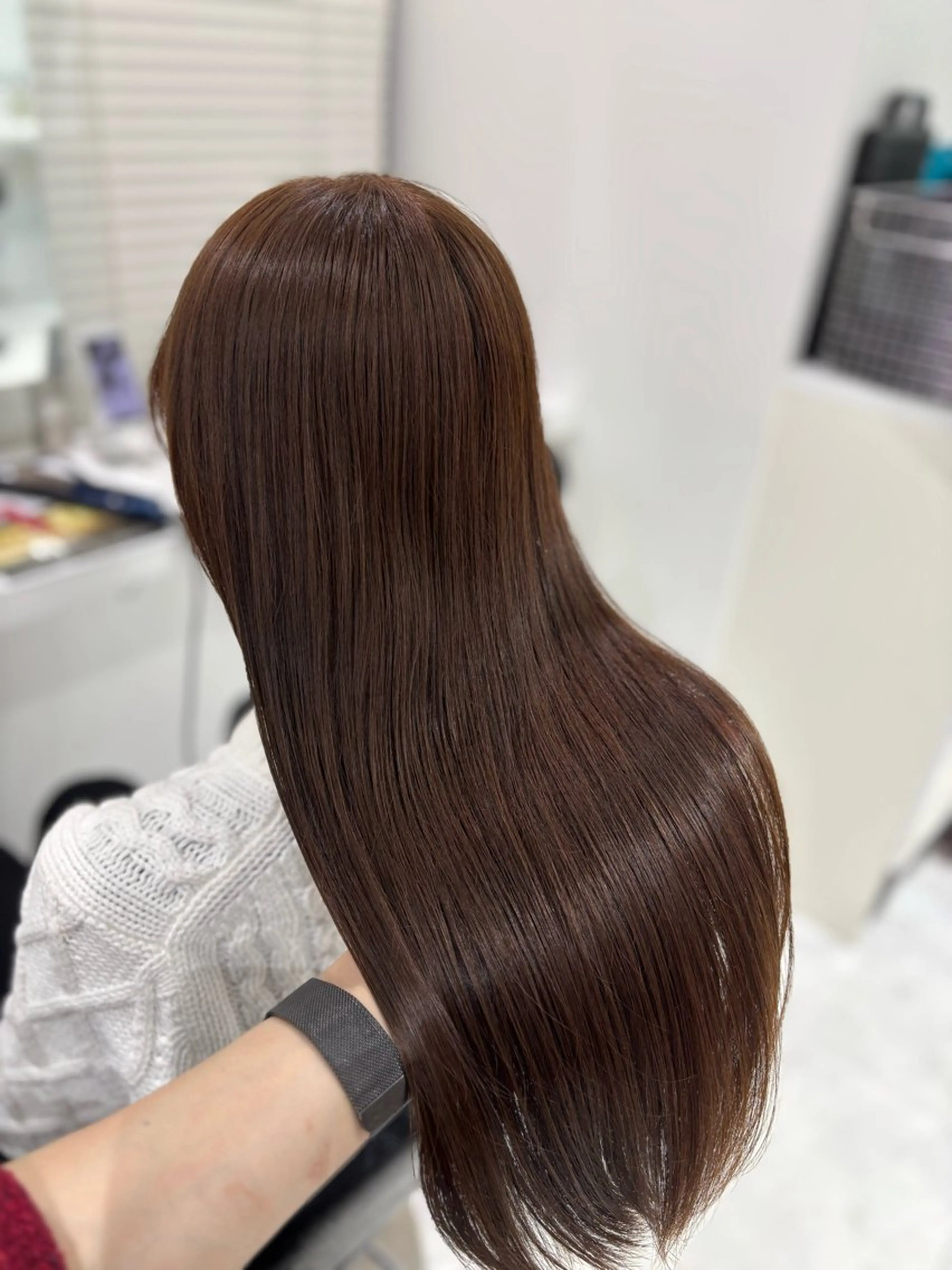 ロング カラー ヘアカラー トリートメント ヘッドスパ ヘアセット ブリーチなし透明感 ×縮毛矯正🤍ユウのヘアスタイル