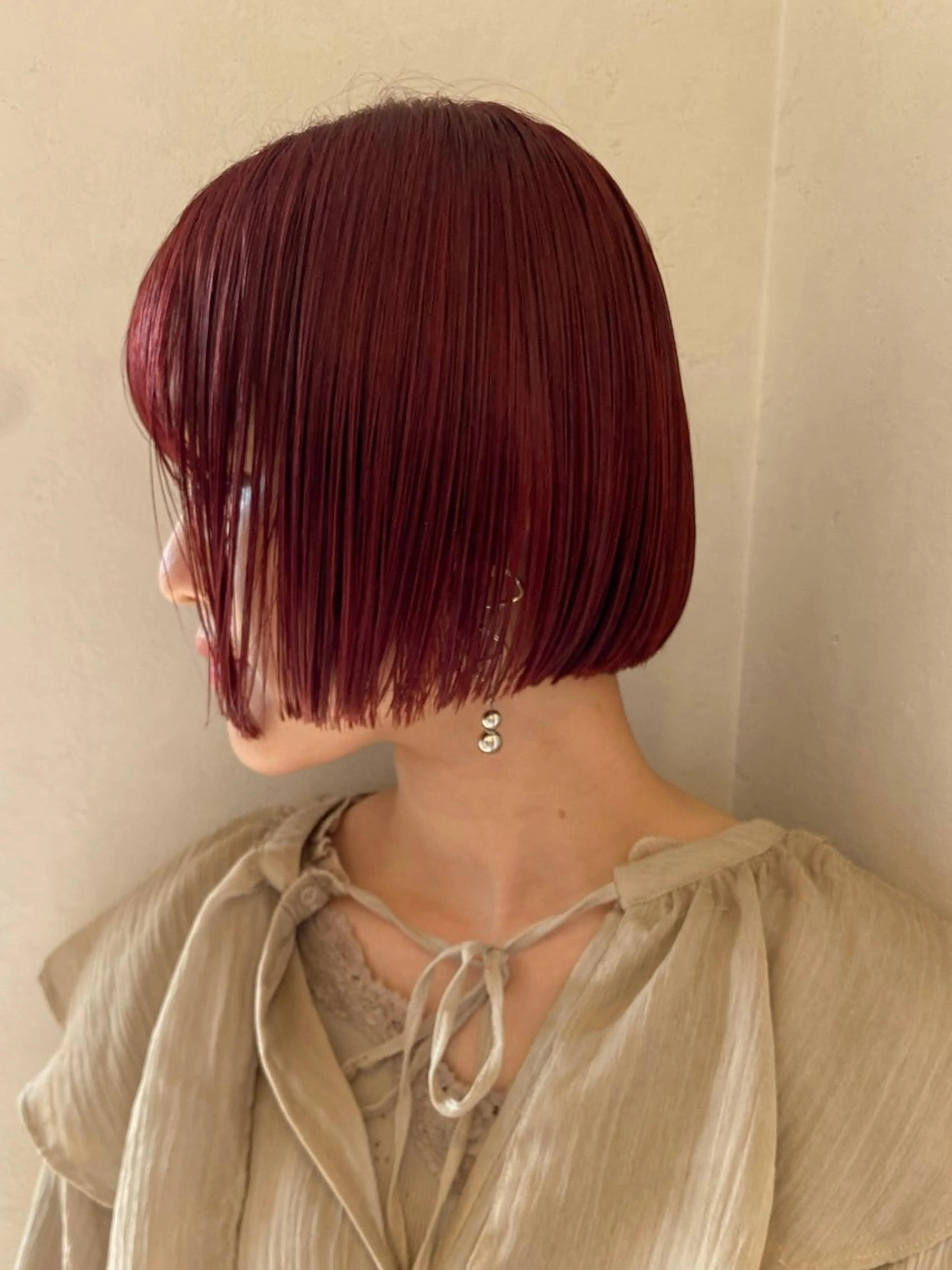 ショート カラー ピンクカラー レッドカラー カット ヘアカラー ヘッドスパ irwi/イルウィ所属・miku🎀門前仲町 ブリーチ・レイヤーのヘアスタイル