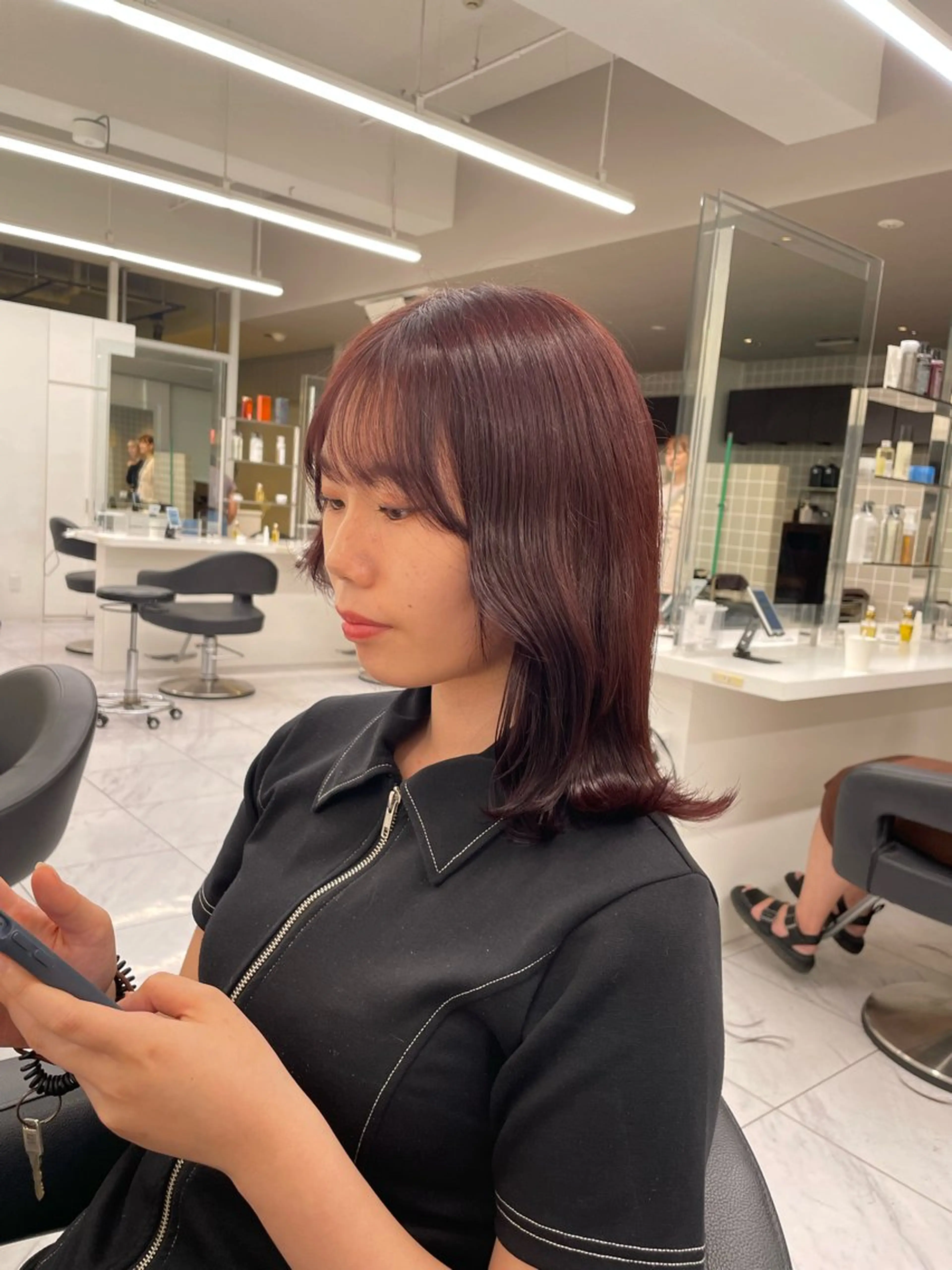 ミディアム カラー ヘアアレンジ ヘアカラー トリートメント ヘアセット 💗横浜美容室 💗HARUNAのヘアスタイル