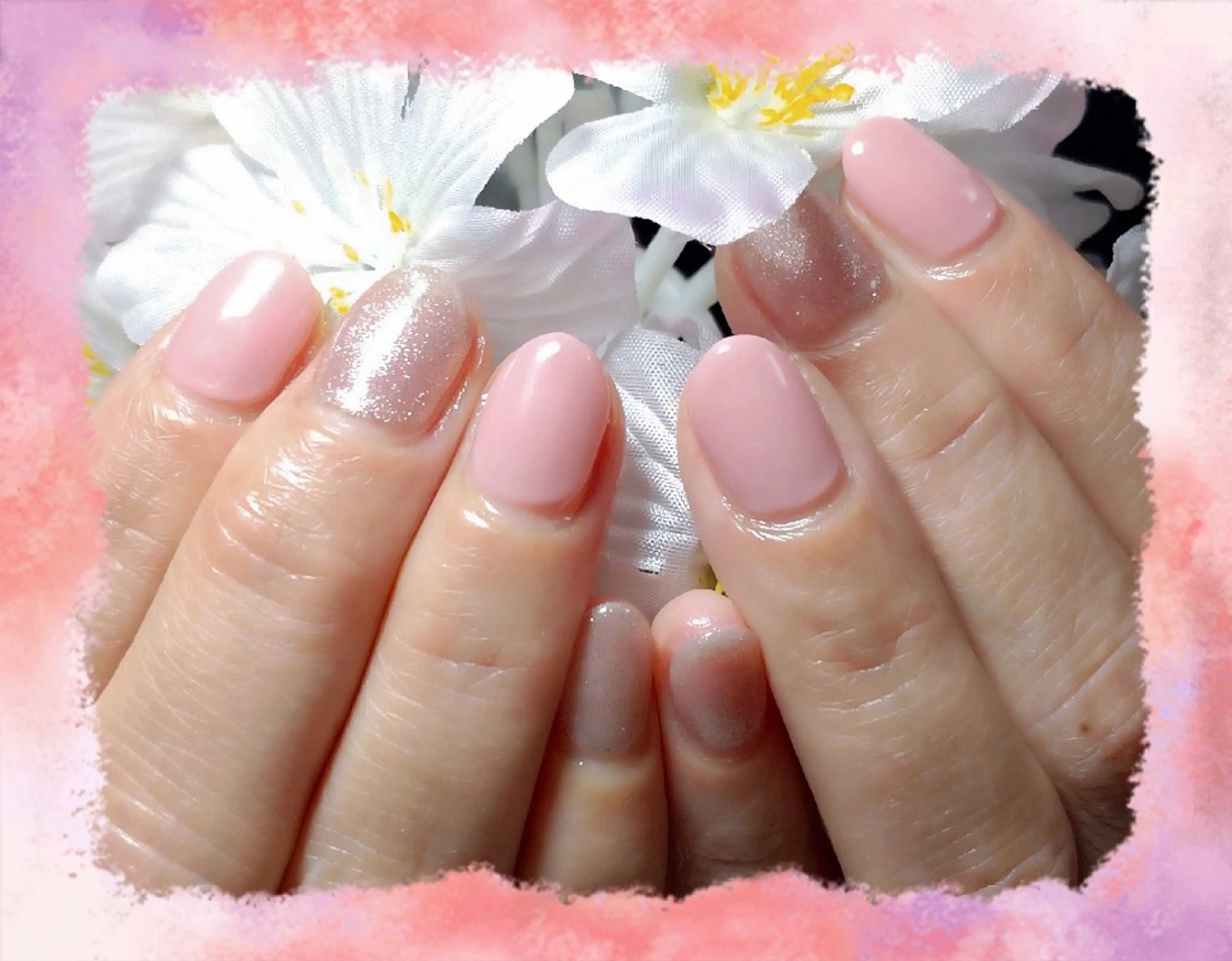 ネイル ワンカラーネイル ピンク ハンドネイル 林 珠里のネイルデザイン