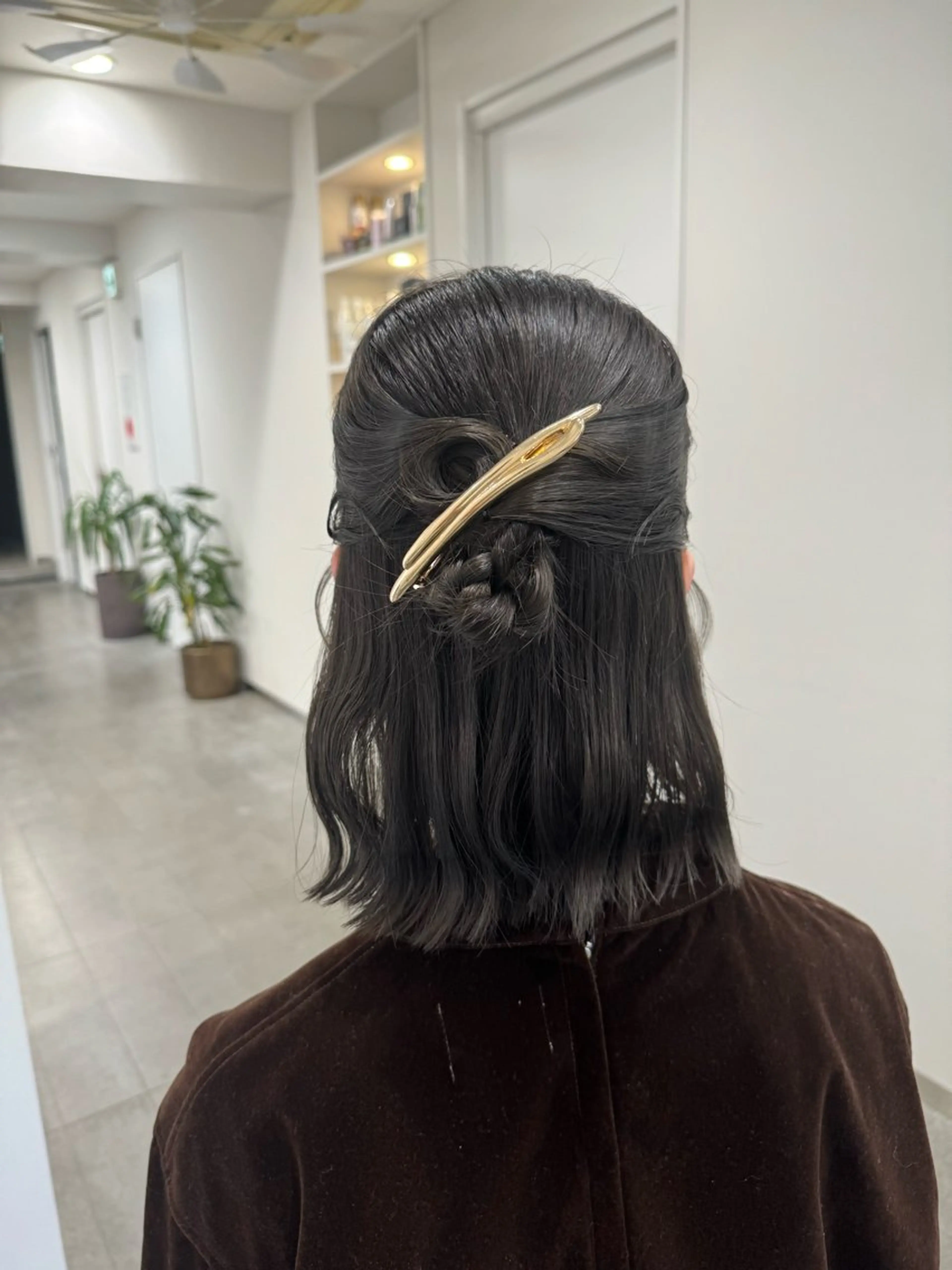 ミディアム ヘアアレンジ ヘアセット 透明感カラー ふうか　渋谷のヘアスタイル