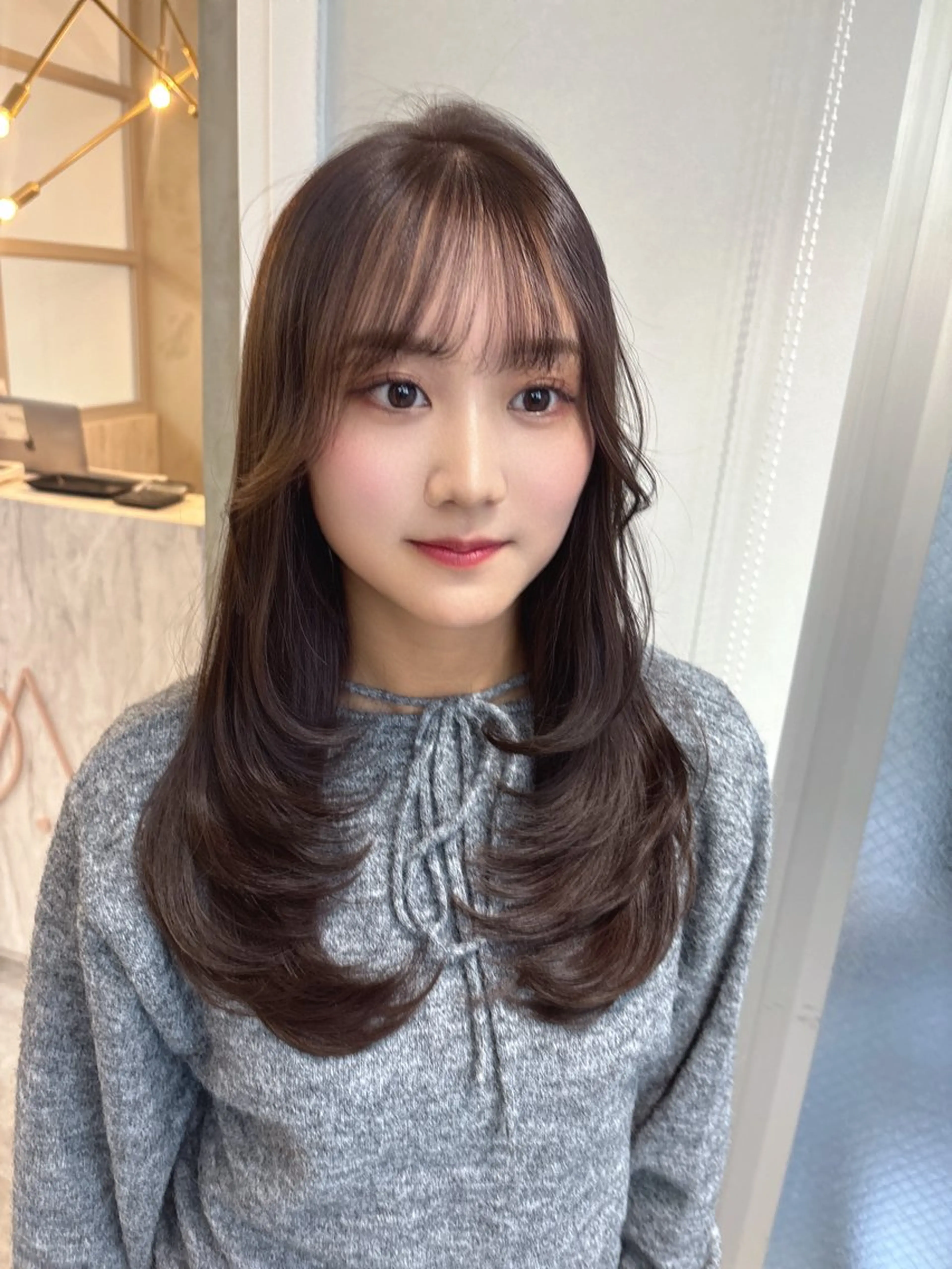 ロング 小顔カット/透明感 カラー/美髪矯正🫧のヘアスタイル