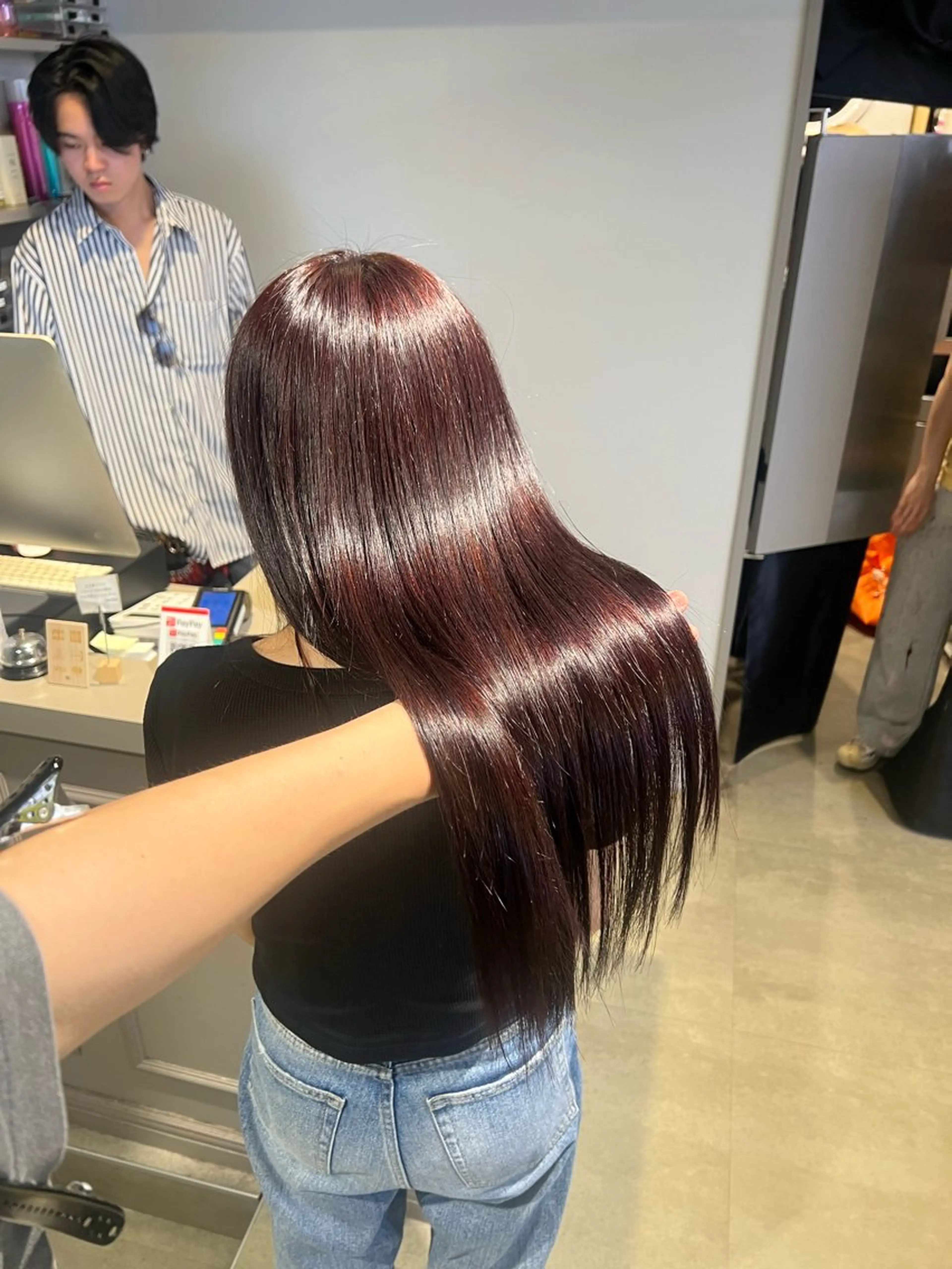 ミディアム カラー カット ヘアカラー トリートメント 韓国レイヤーカット /REIのヘアスタイル