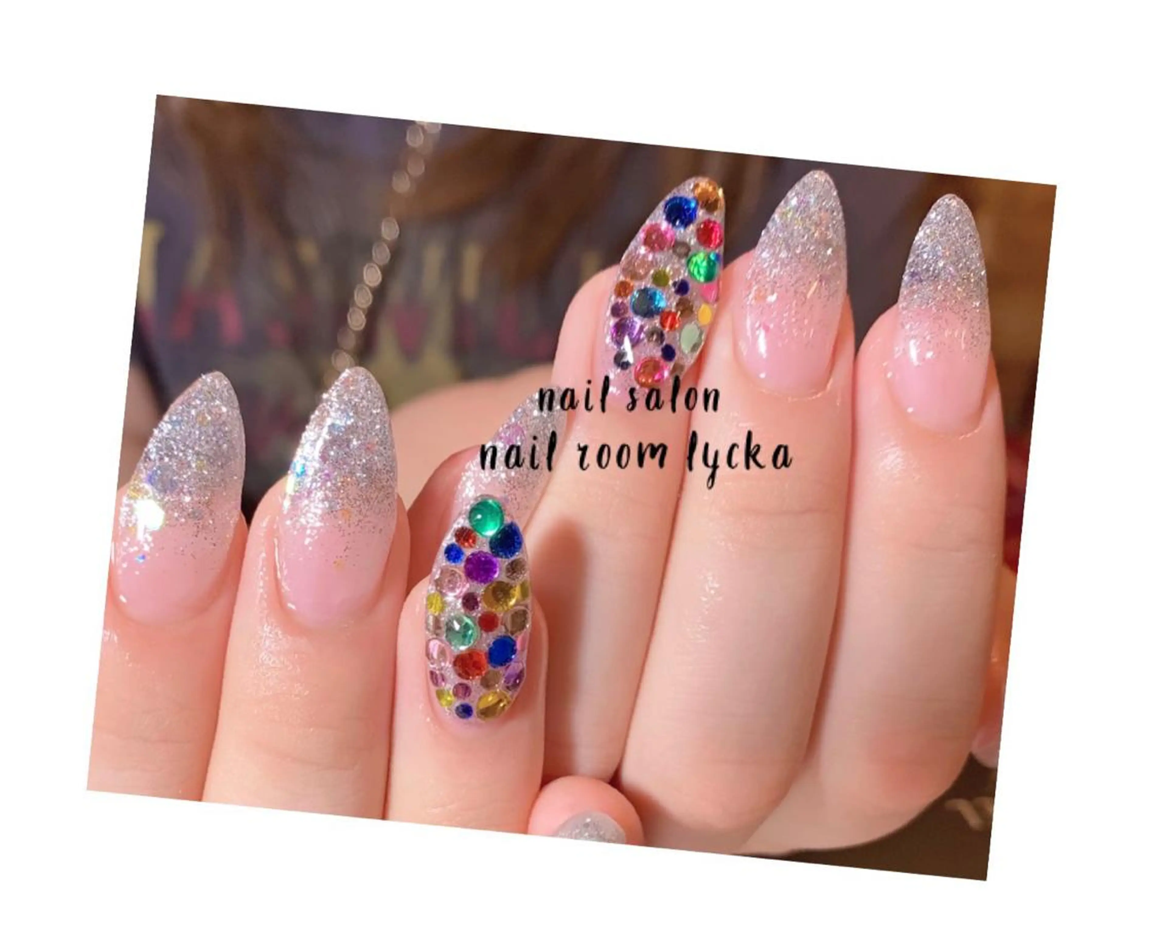 アクリルスカルプ+ワンカラー、グラデーション、フレンチの写真