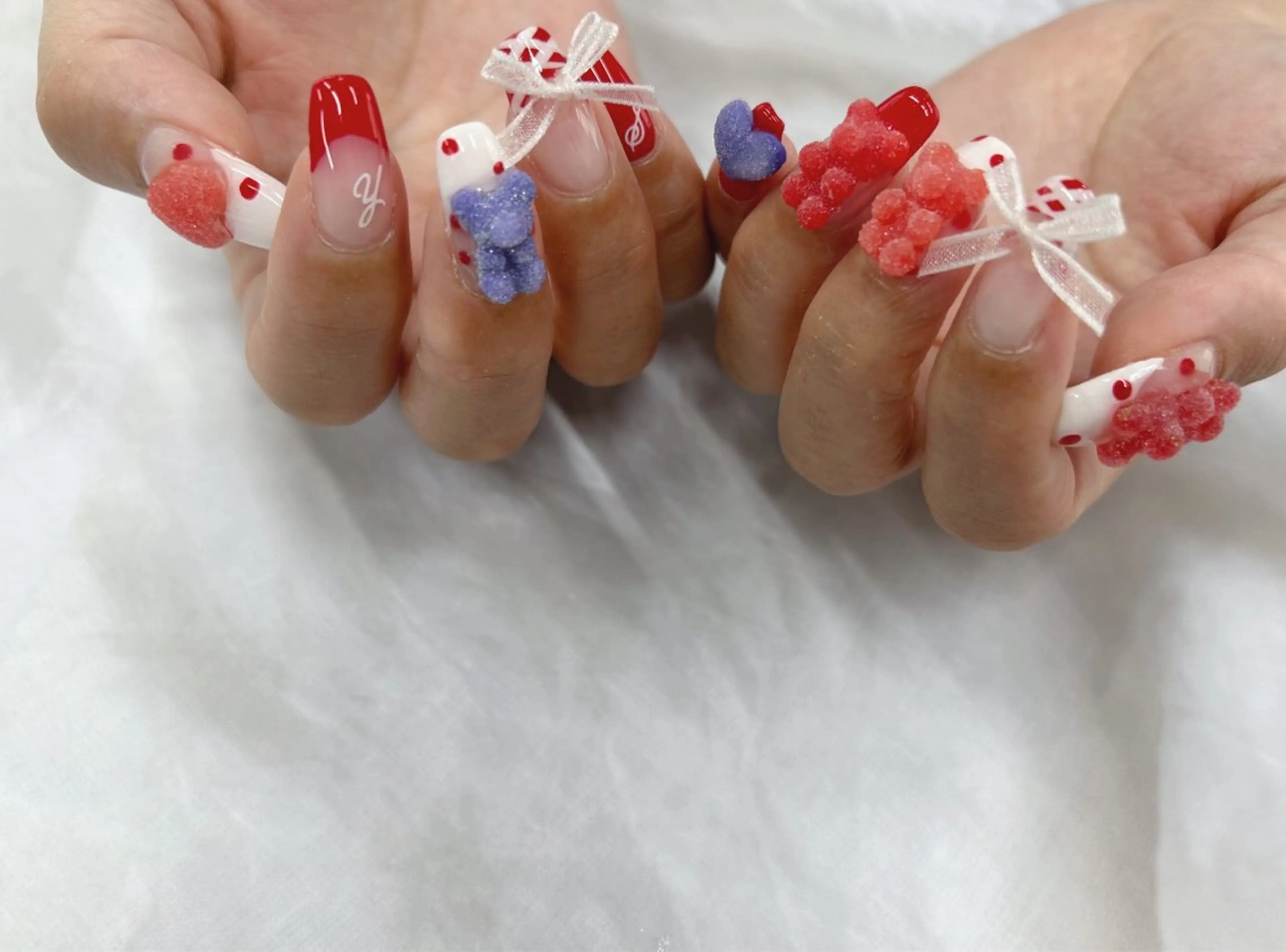 ネイル リボン ハンドネイル Nail Salon agré所属・agré ネイルサロン　アグレのネイルデザイン