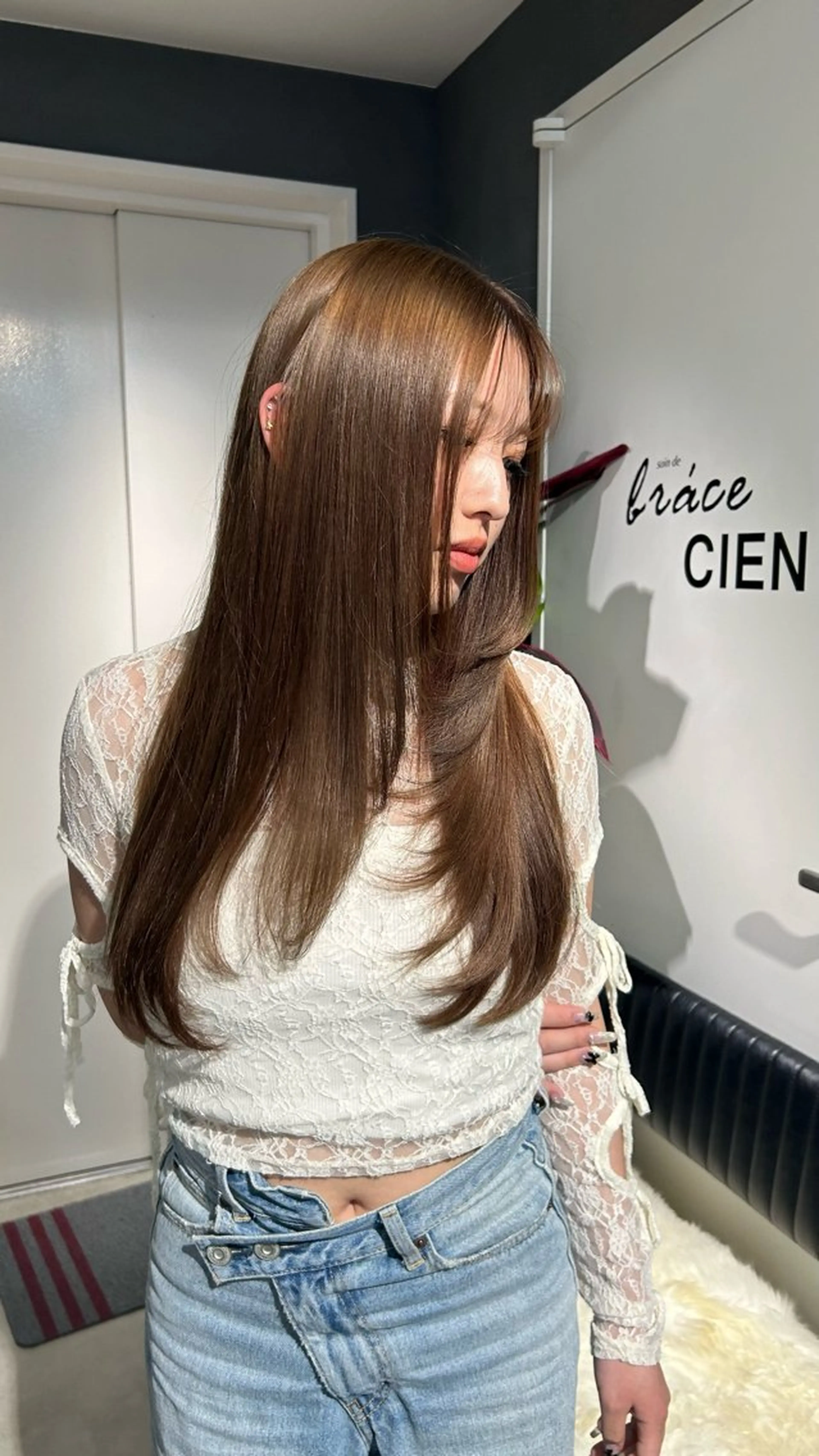 ロング ヘアカラー トリートメント えり 堀江/ボブ /艶髪/レイヤーのヘアスタイル