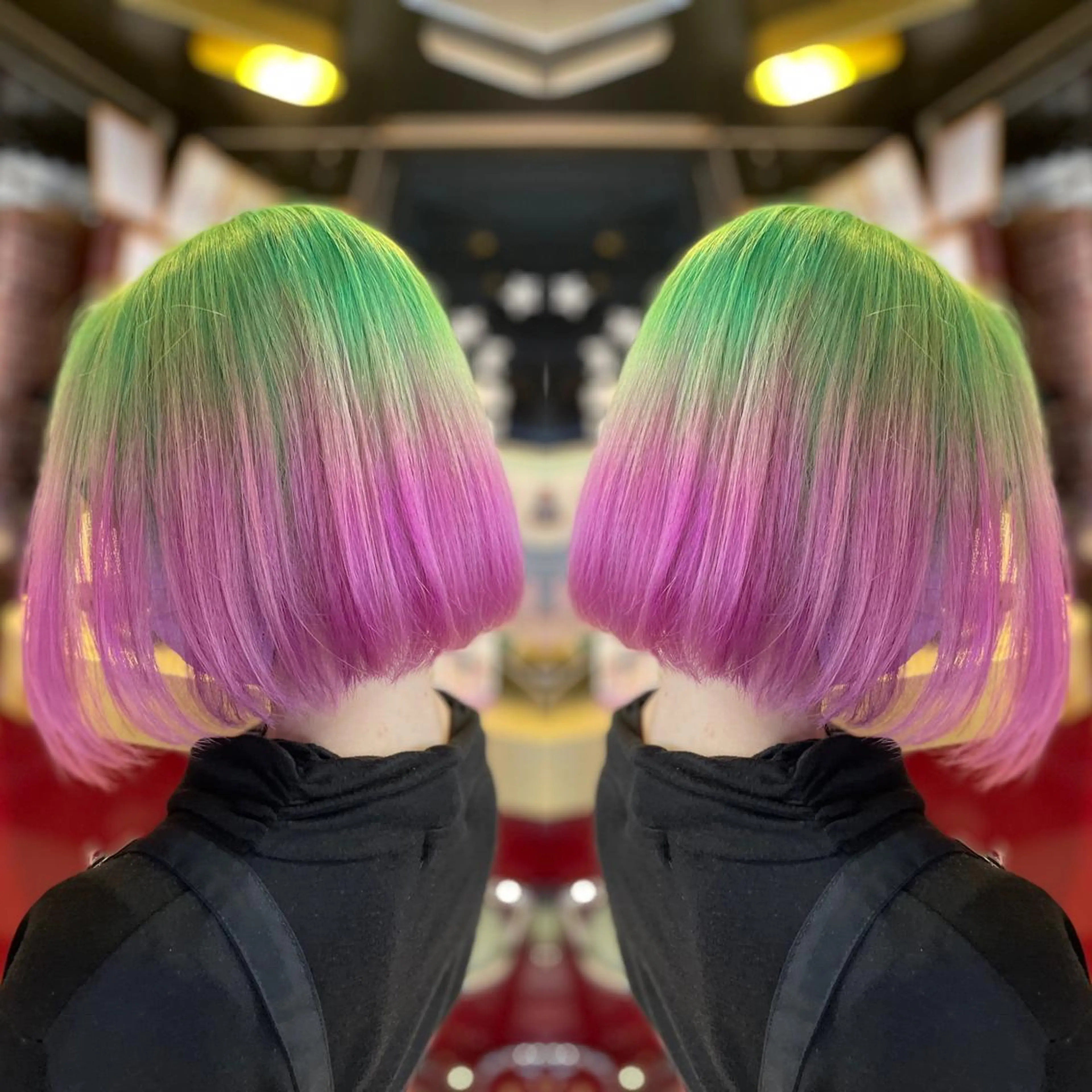 ミディアム カラー グラデーションカラー ハイトーンカラー 👑派手髪/カット 👑ANRYのヘアスタイル