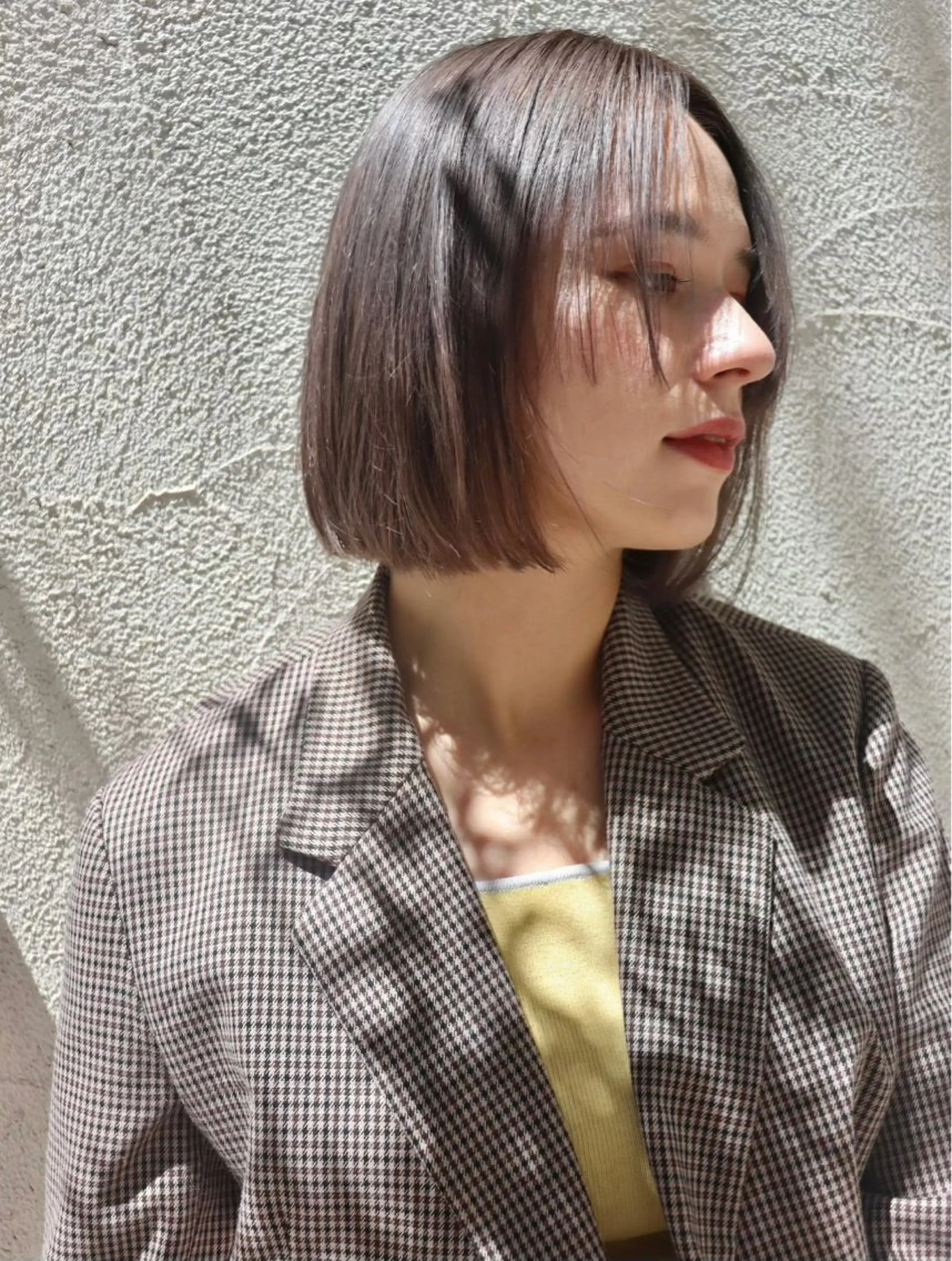 ミディアム カラー ブリーチ ハイトーンカラー ラベンダーカラー ボブ カラー/レイヤー/ 髪質改善/PAAQのヘアスタイル