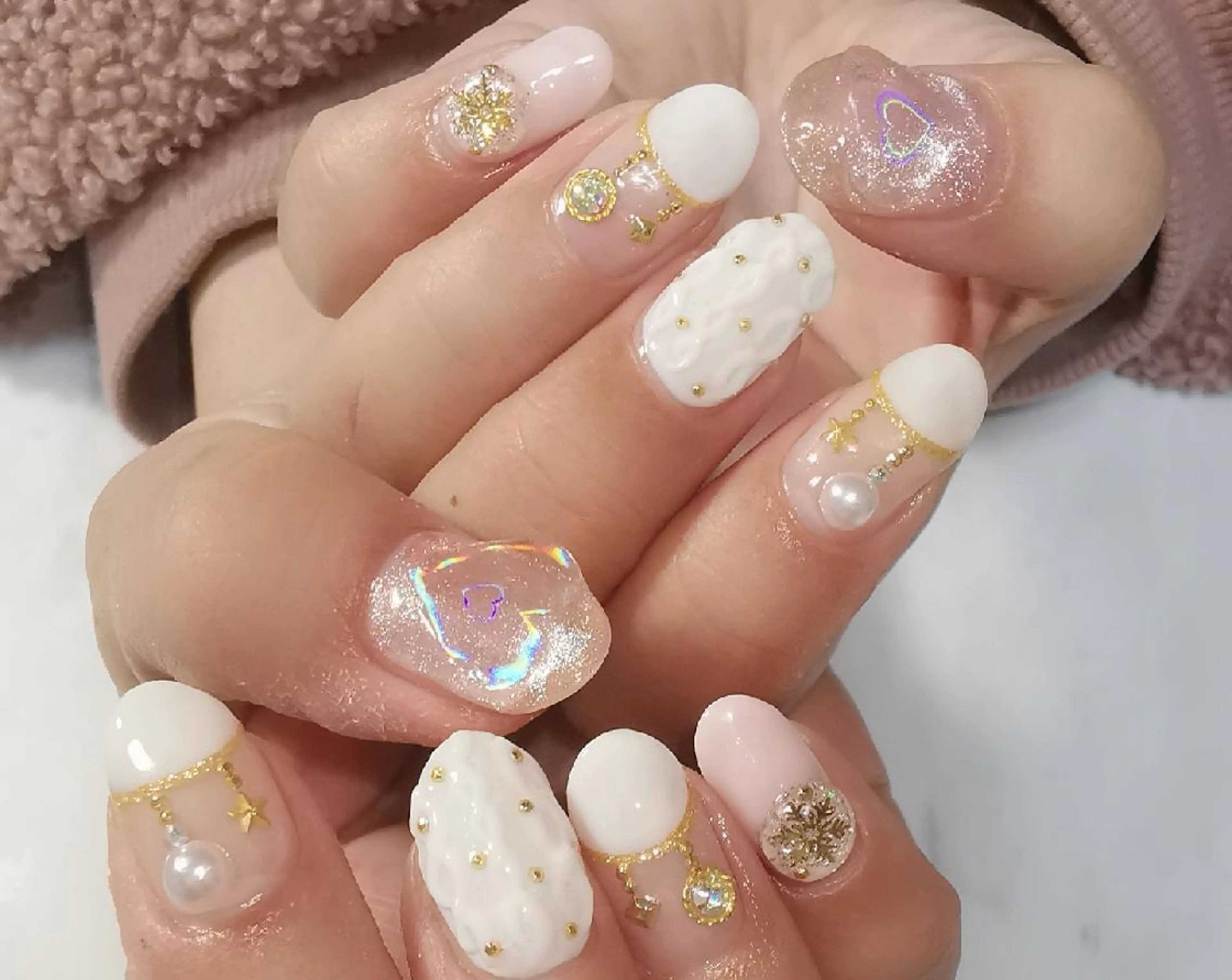 ネイル フレンチネイル ハート reve あやののネイルデザイン