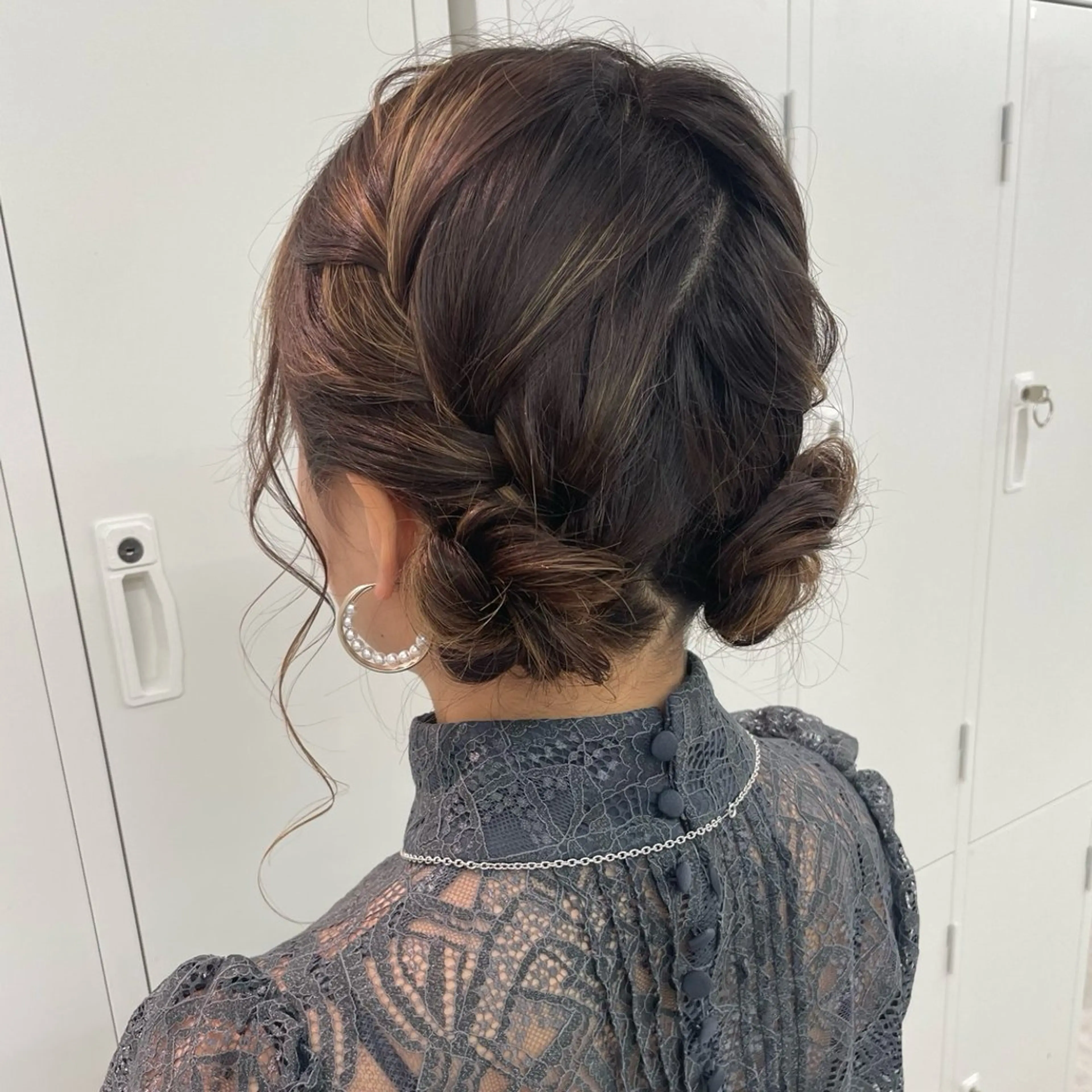 セミロング ヘアアレンジ ヘアセット 奥山義進/大宮 /ダブルカラーのヘアスタイル