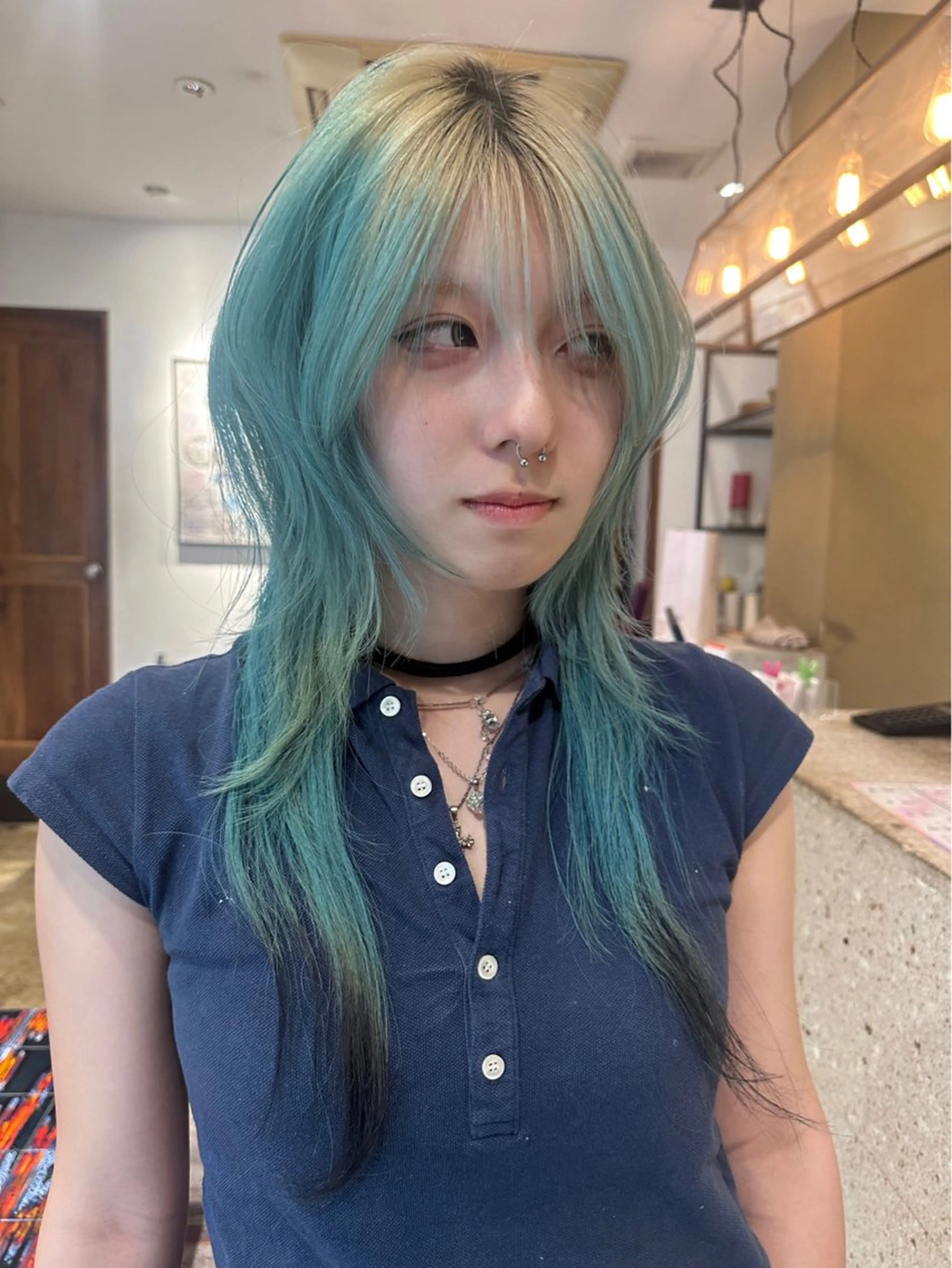 ロング カラー ハイレイヤー レイヤーカット カット YUI/レイヤー/ ハッシュカットのヘアスタイル