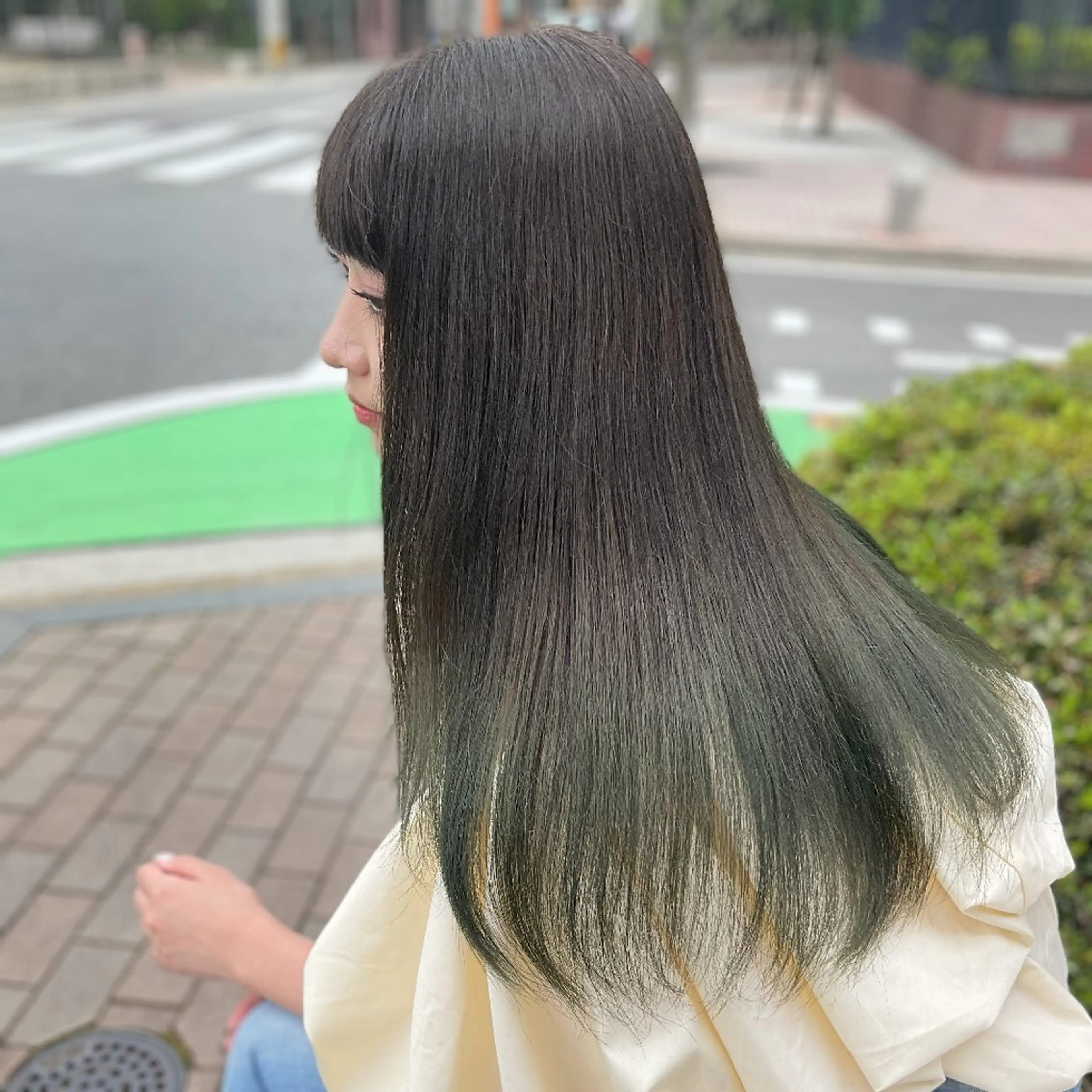 ロング カラー カット ヘアカラー 縮毛矯正 トリートメント 津田 祐輔のヘアスタイル