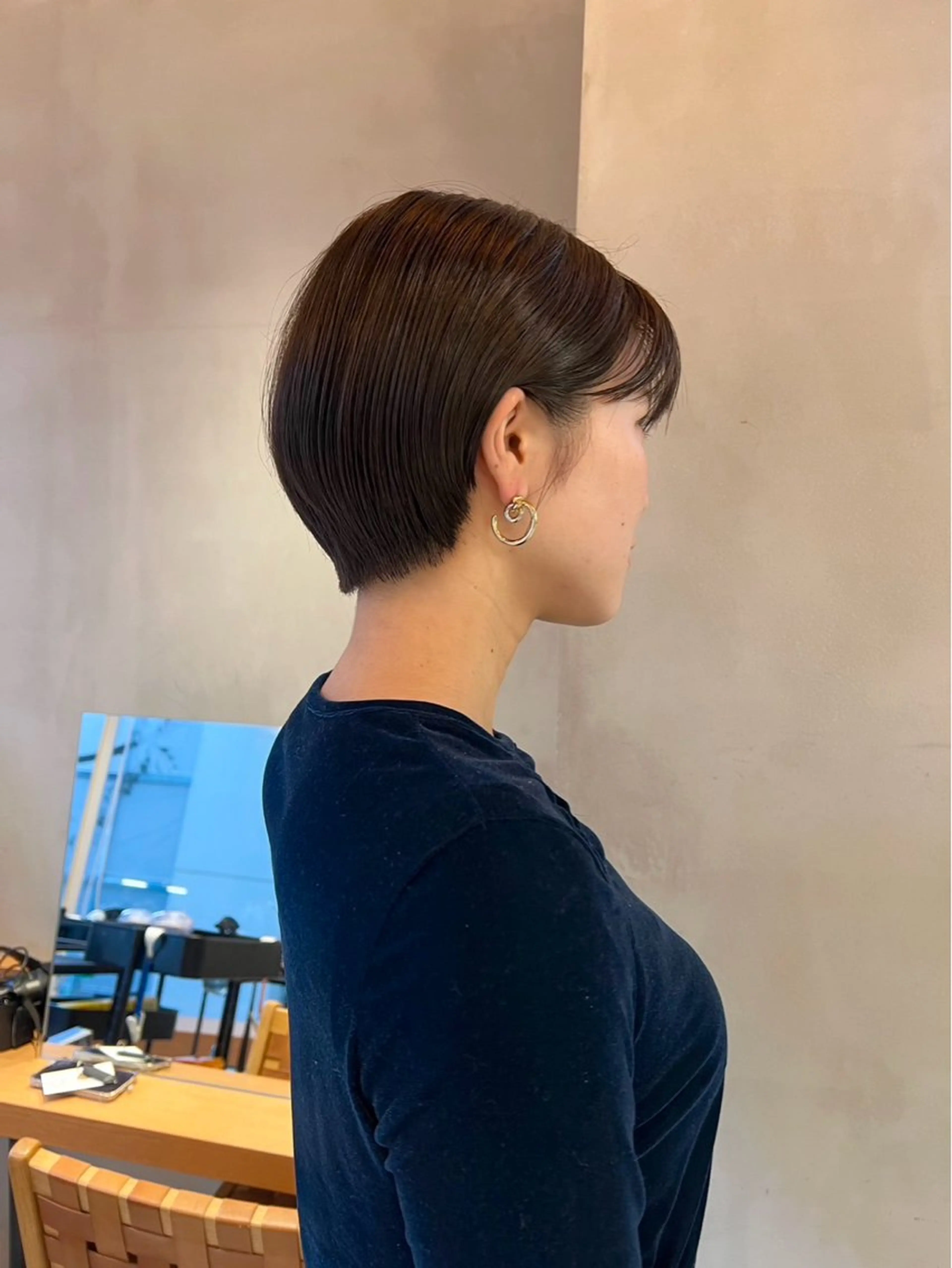 ショート カット センターパート/ 暖色カラーayuのヘアスタイル