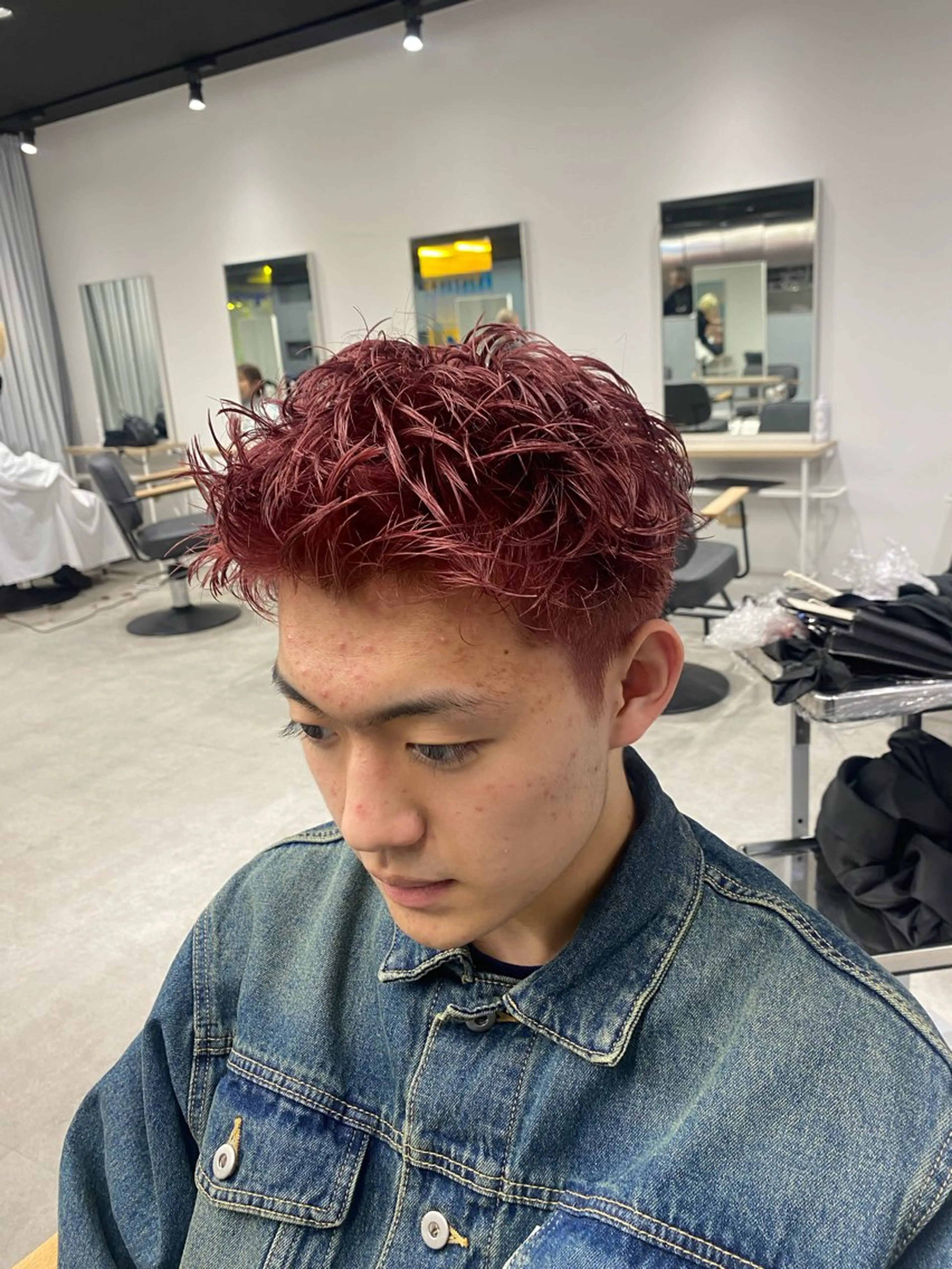 ショート カラー メンズ カット ヘアカラー シャドウパーマ/ ルーズパーマ/メンズのヘアスタイル