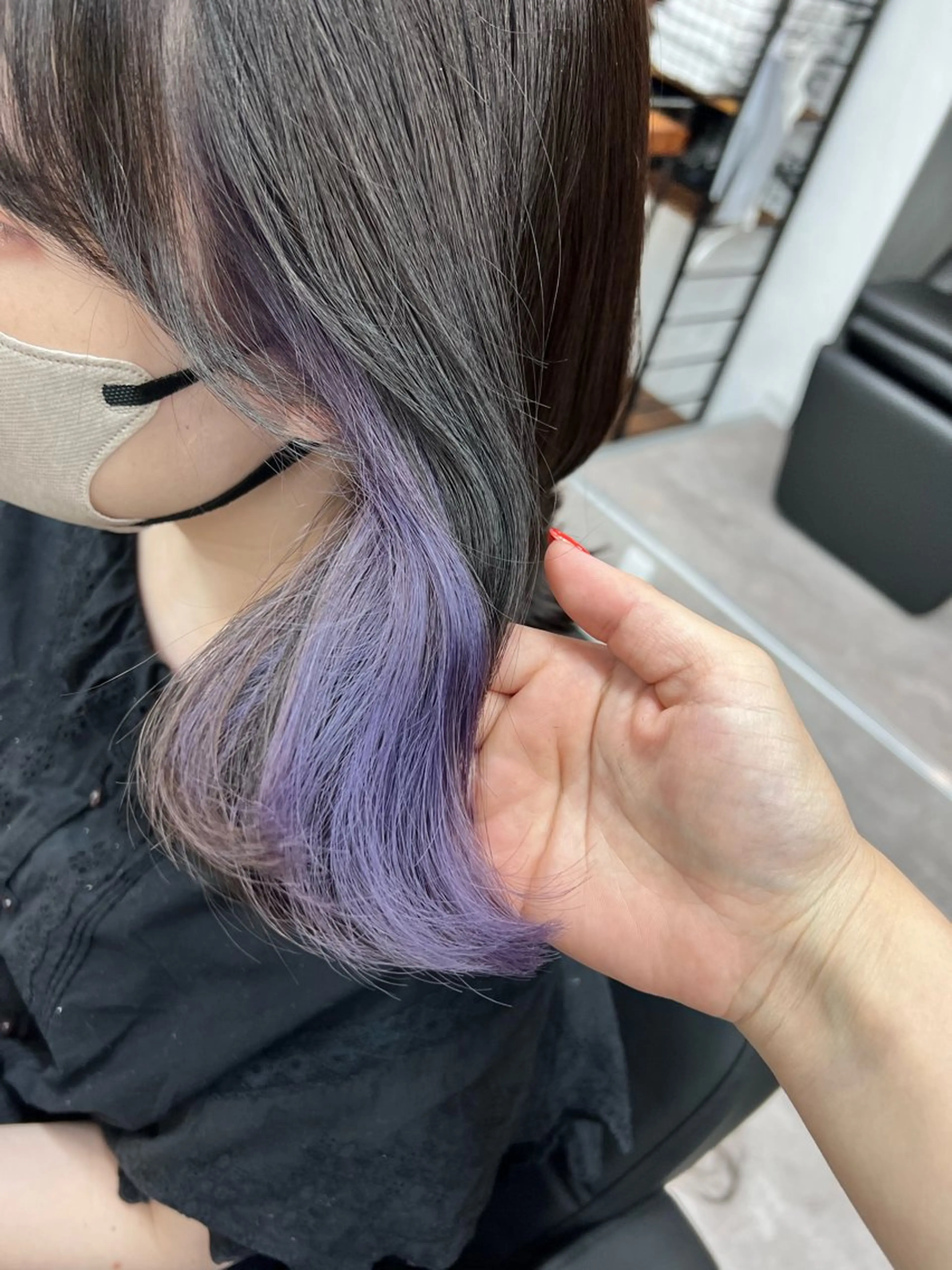 ミディアム カラー インナーカラー anB ハルカのヘアスタイル